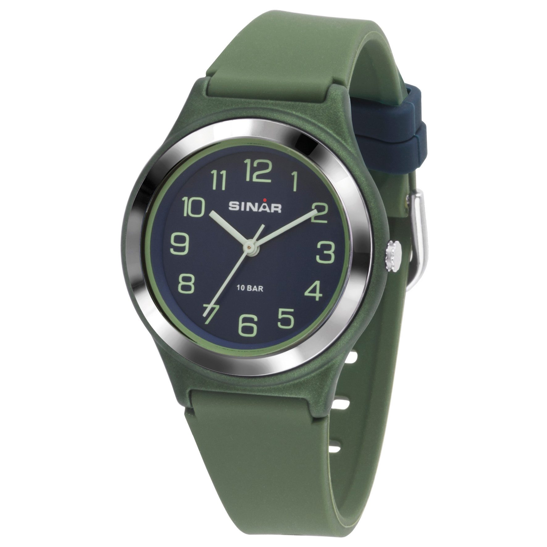 SINAR Quarzuhr XB-48 Jugend Armbanduhr Sportuhr Silikonband, analog sportlich modern Geschenkidee Jugend Ø 36 mm