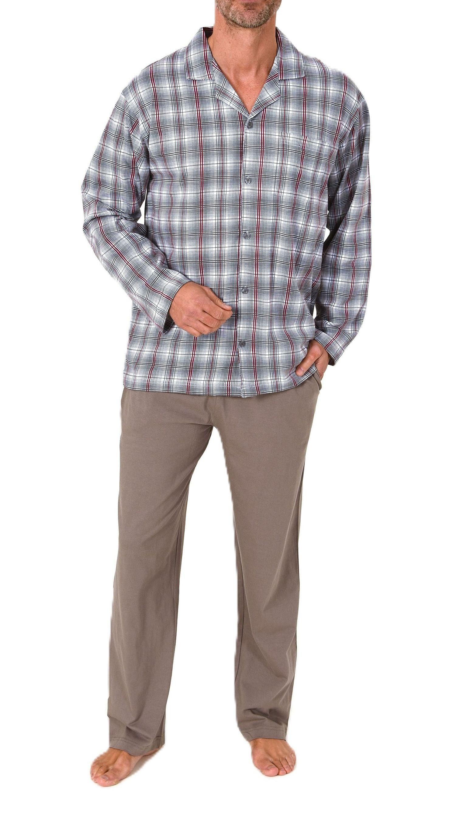 Normann Pyjama Normann Herren Langarm Pyjama zum durchknöpfen, auch in Über günstig online kaufen