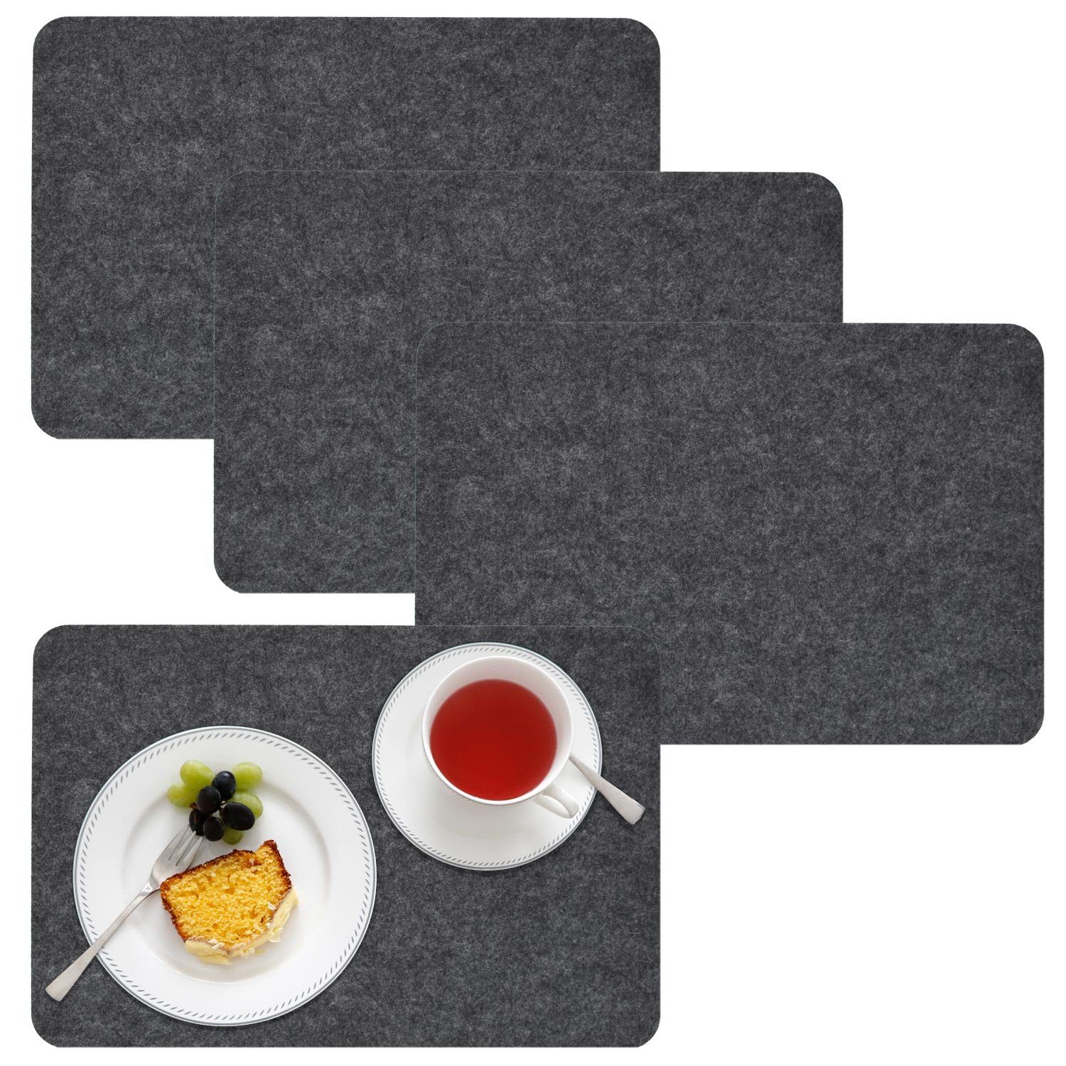 Platzset 4 Extra-Dicke Filz Tischsets Edle Platzsets