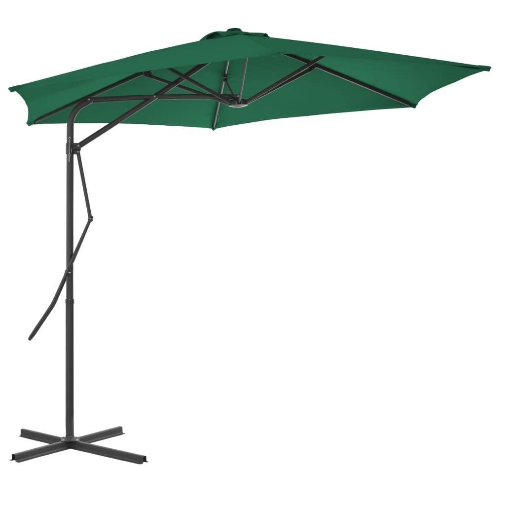 vidaXL Balkonsichtschutz Sonnenschirm mit Stahl-Mast 300 cm Grün