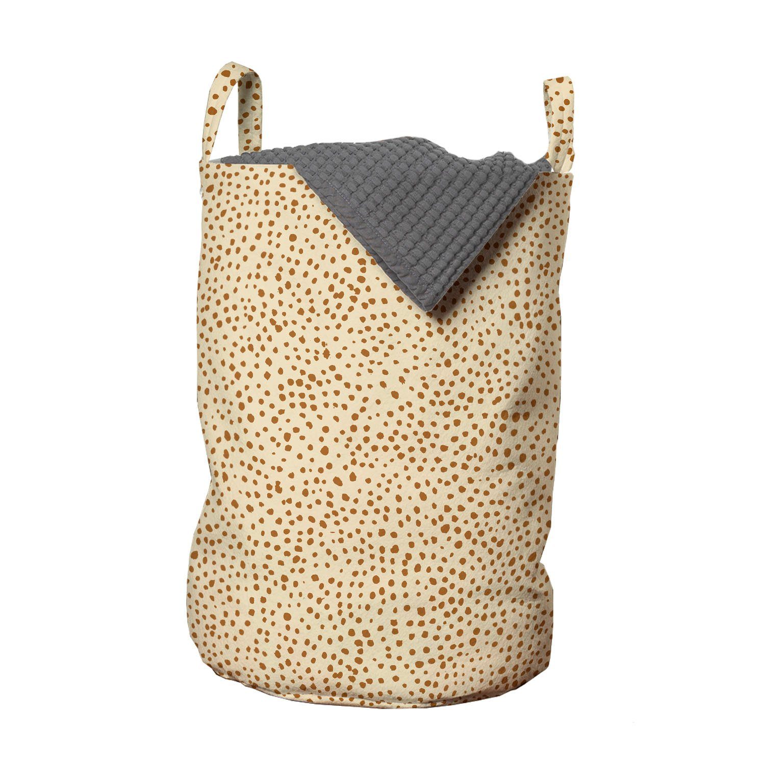 Abakuhaus Wäschesäckchen Wäschekorb mit Griffen Muster in Waschsalons, Kordelzugverschluss Erdtönen Leopard Dots für