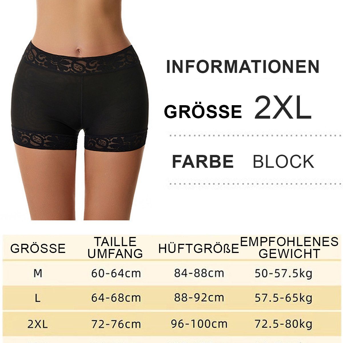 Damen Schwarz3 Panties Frauen Gepolsterte Shapewear Jormftte Hüfte,für Miederslip Lifter Butt