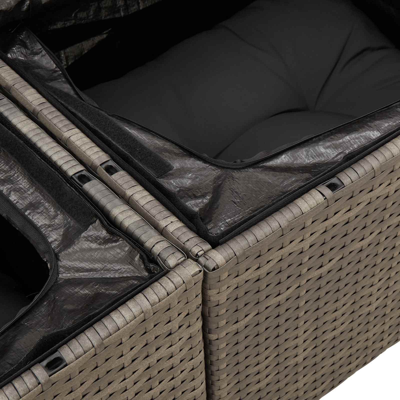 vidaXL Loungesofa Gartensofa Grau 184 x 62 x 85cm Poly-Rattan, 1 Teile