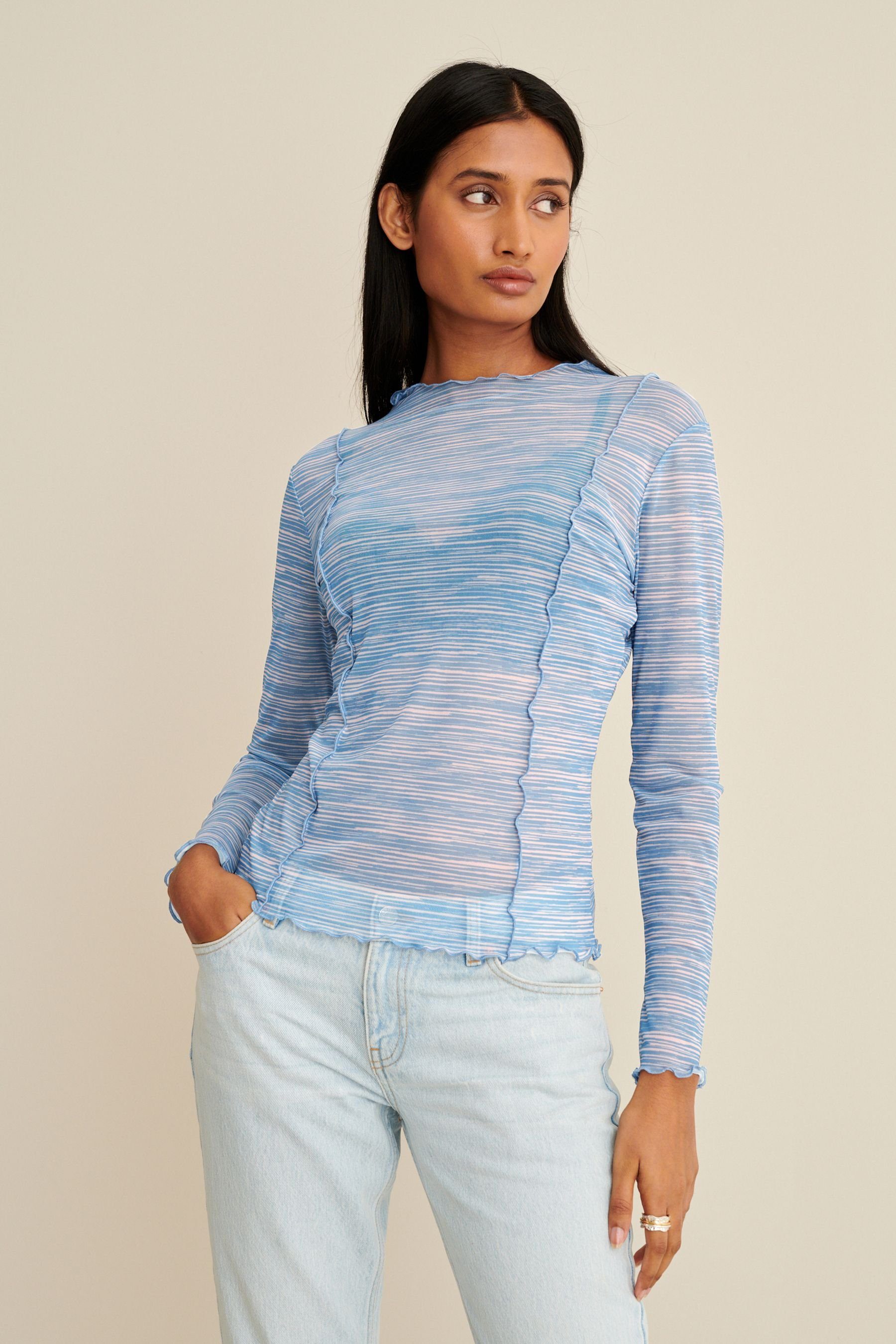 Next Langarmshirt Langarmshirt in Mesh-Optik (1-tlg)