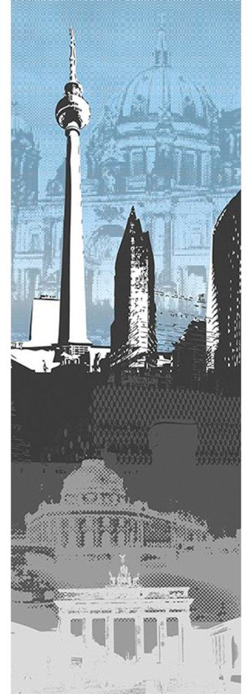 Architects Paper Fototapete Berlin, (1 St), Tapete Stadt Berlin Fototapete Grau Blau Panel 1,00m x 2,80m
