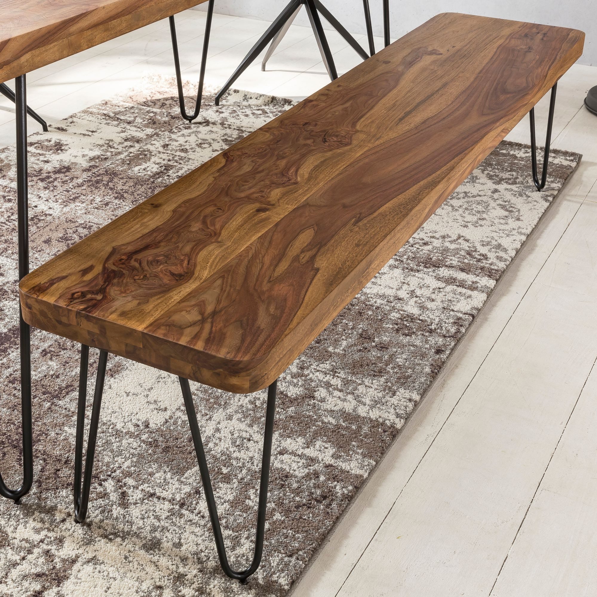 furnicato Bank Esszimmerbank Massivholz, Walnuss Finish 120x45x40 cm (1-St)