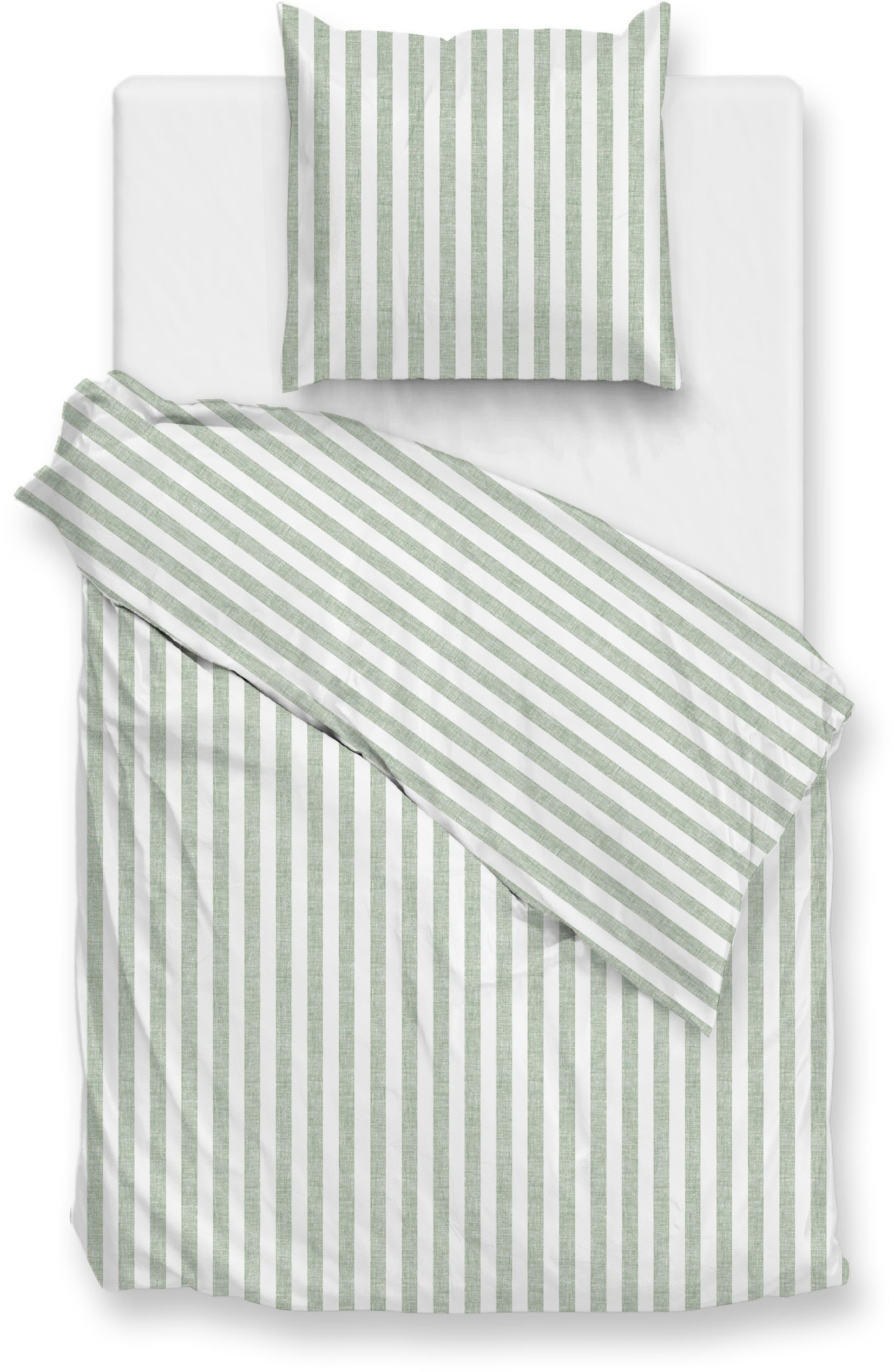 ZO HOME Bettwäsche Banda-di-Lino, Renforcé, 2 teilig, Bettwäsche aus 100% Baumwolle, hochwertiges Renforcé