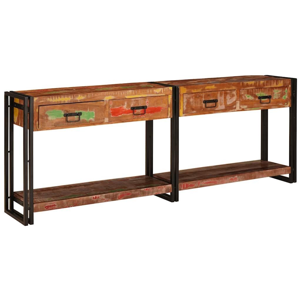 vidaXL Konsolentisch Konsolen-Tische 2 stk. Mehrfarbig 200 x 33 x 75 cm (2-St)