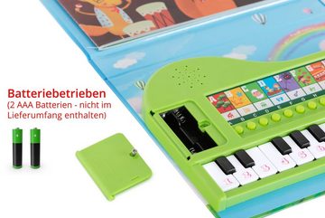 FunKey Spielzeug-Musikinstrument Musikbuch mit Leuchttastenkeyboard, mit Aufnahme- und Follow-Funktion - 10 Klänge und 10 Lieder