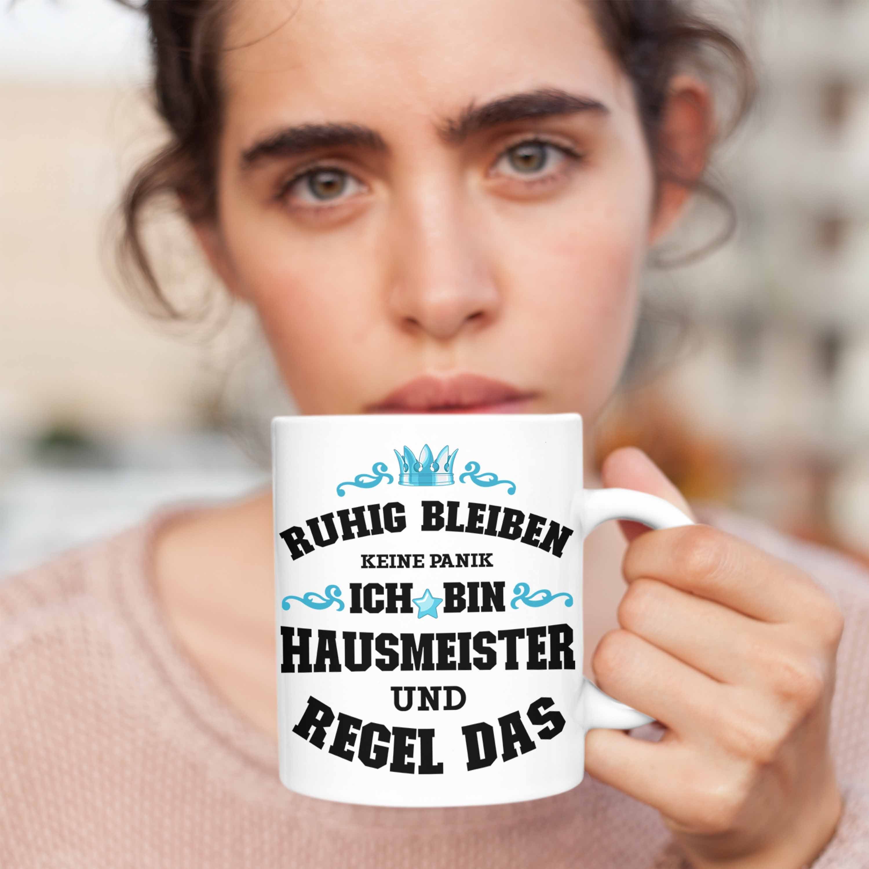 Geschenke Tasse weiss Haustechniker Panik Tasse Trendation Hausmeister Lustiges Trendation - Sprüche Keine Geschenkidee Lustig Spruch