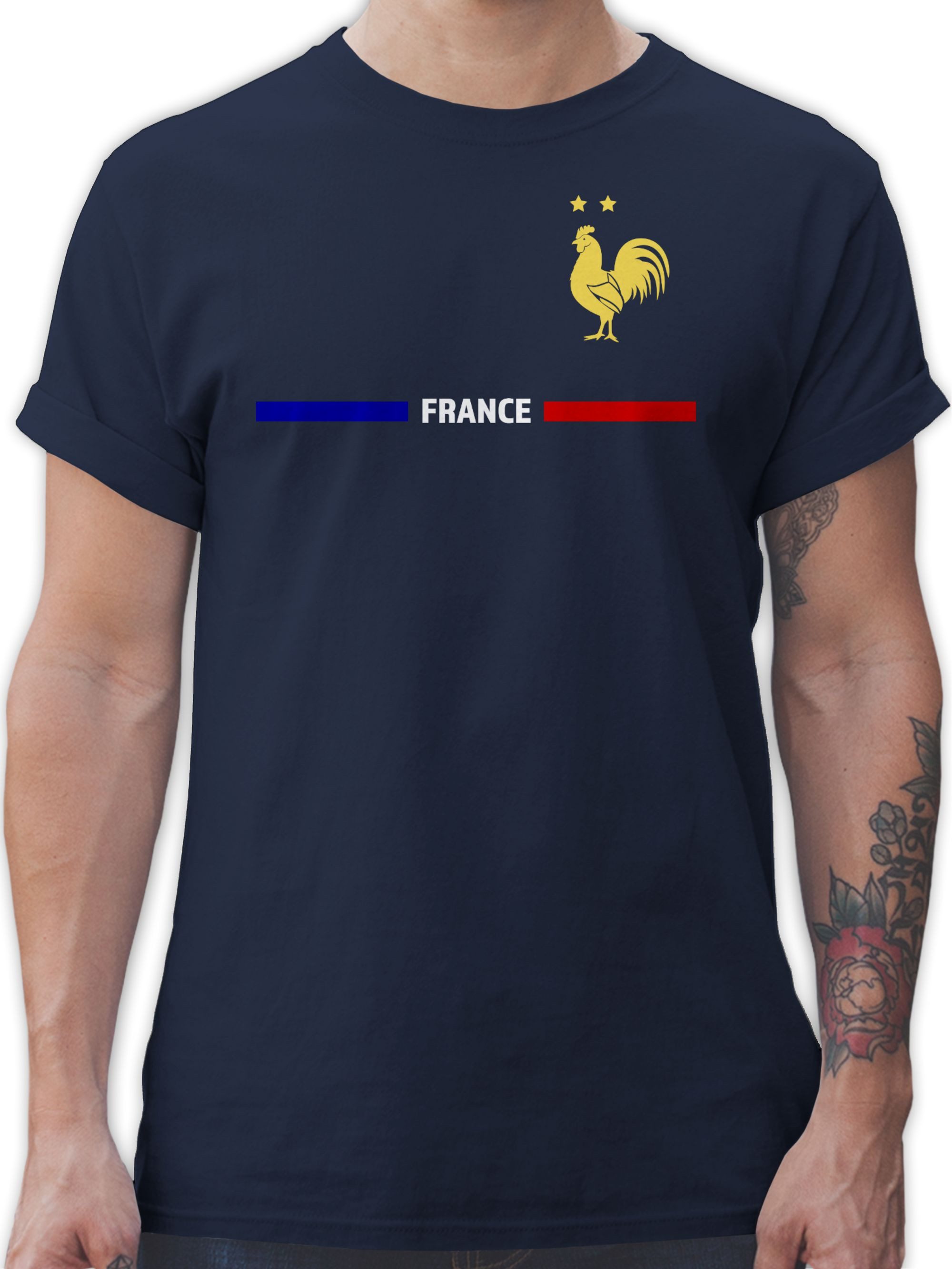 Shirtracer T-Shirt Frankreich Trikot Wappen, France mit Stolz, Französisches Fan-Motiv 2026 Fussball WM Fanartikel