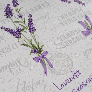 laro Tischdecke Wachstuch-Tischdecken Abwaschbar Blumen Lavendel Lila Rund 140cm