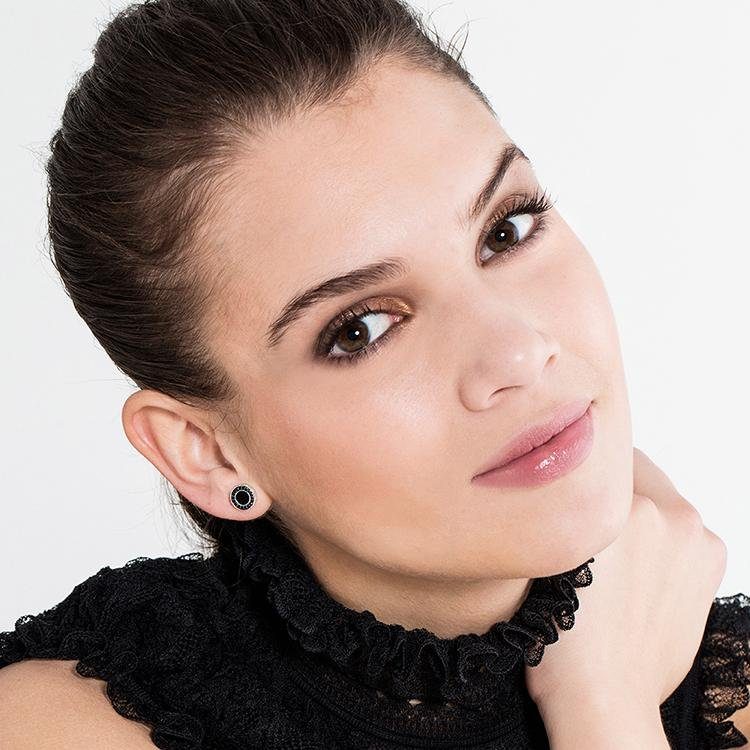 THOMAS SABO Paar Ohrstecker Classic Pavé Schwarz, mit Onyx, Zirkonia (synth) – Bild 2 von 2