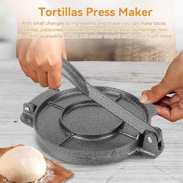 HYTIREBY Tortillaform Tortilla Presse Aluminiumlegierung 6,5-Zoll, (1-tlg), für Teig-Tortillas,nicht klebrig und der Druck ist ausgeglichen