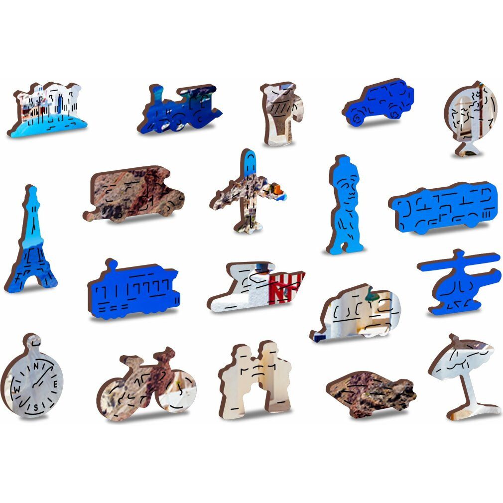 Wooden City Puzzle Holzpuzzle Santorini, Griechenland 1010 Teile, Puzzleteile