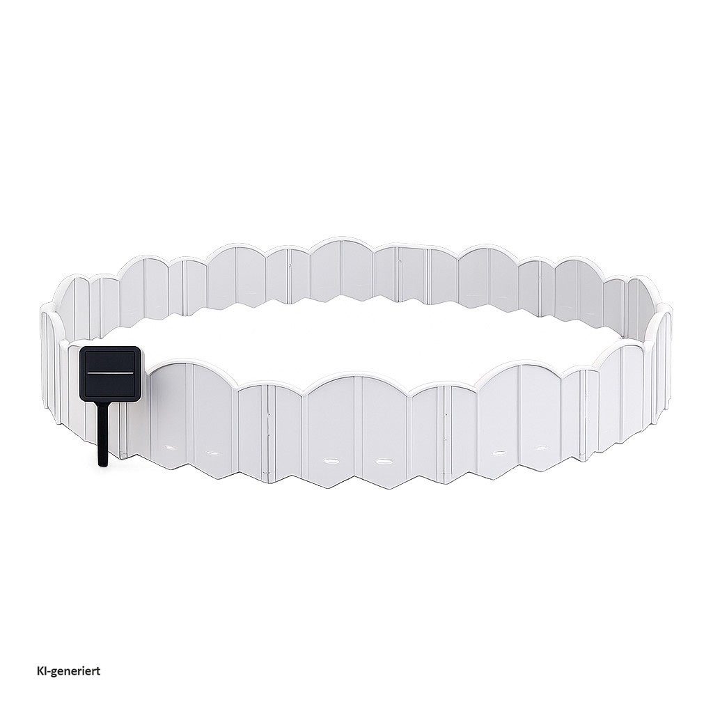 HTI-Living Beetbegrenzung Beeteinfassung 500 cm, LxH: 21x17 cm, Set, 24 Module inkl. Solarbeleuchtung, Zierzaun Beetumrandung Beetbegrenzung