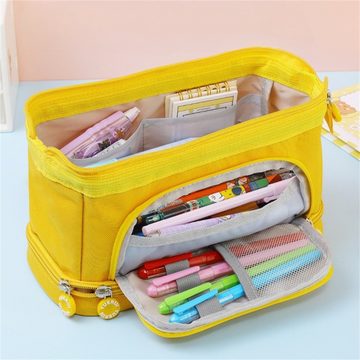 Rouemi Federmäppchen Große Kapazität Doppelschicht Pencil Case, Segeltuch Federmäppchen