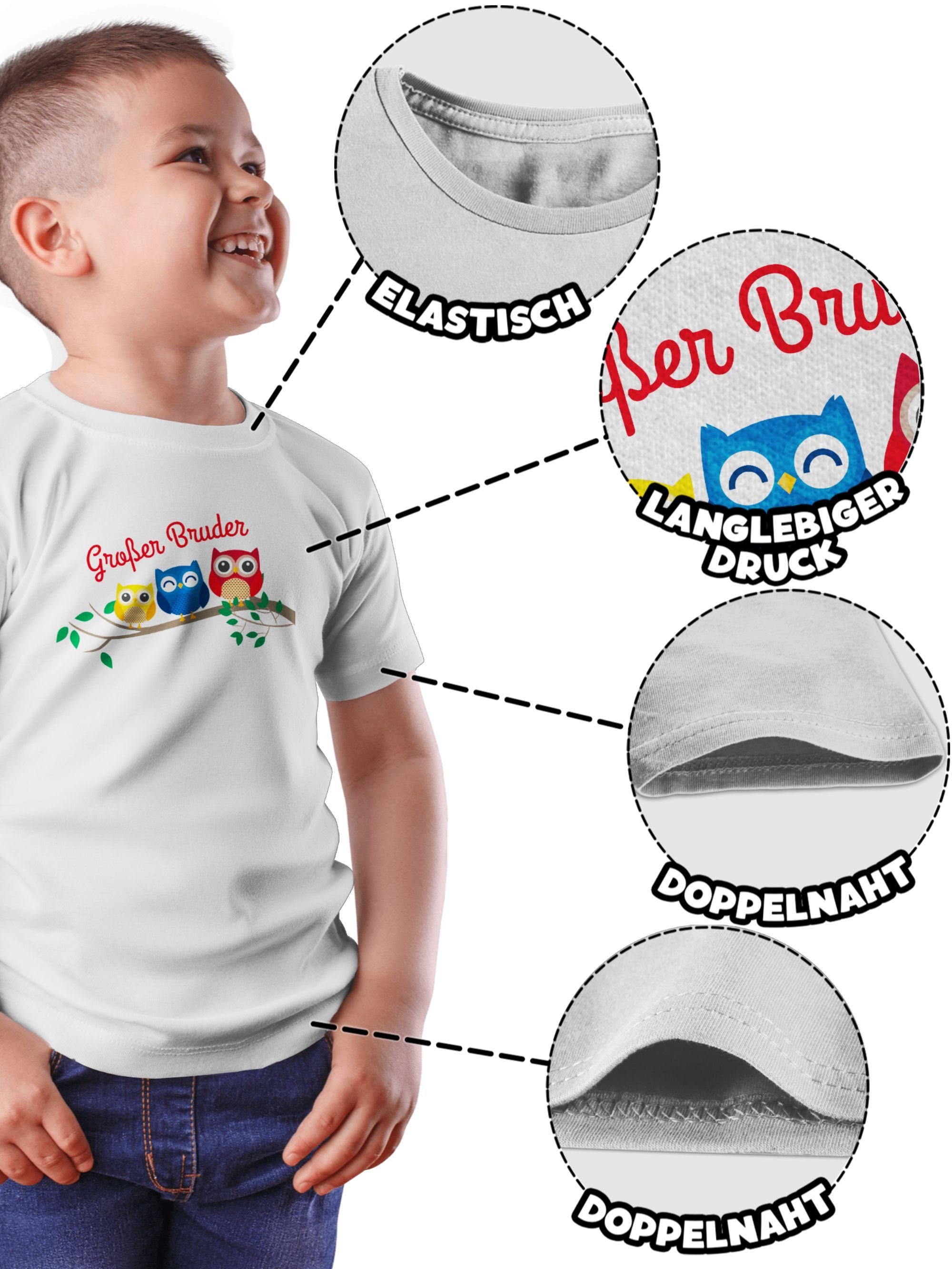 Kinder Kids (Gr. 92 - 146) Shirtracer T-Shirt großer Bruder Eulen - Geschwister Bruder und Schwester - Jungen Kinder T-Shirt Out