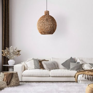 Paco Home Pendelleuchte ULLA, ohne Leuchtmittel, Lampe Papier Pendellampe Rustikal Korb LED Boho Rattan Optik E27