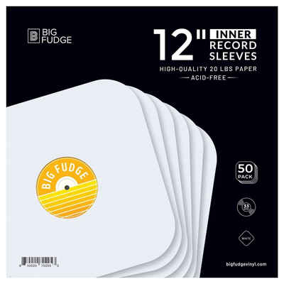 Big Fudge LP-Schutzhülle 100 Stück 12" Vinyl LP Schutzhüllen für Innen - Hochwertige Qualität, 12" Vinyl LP Innenhüllen - 100 Stück