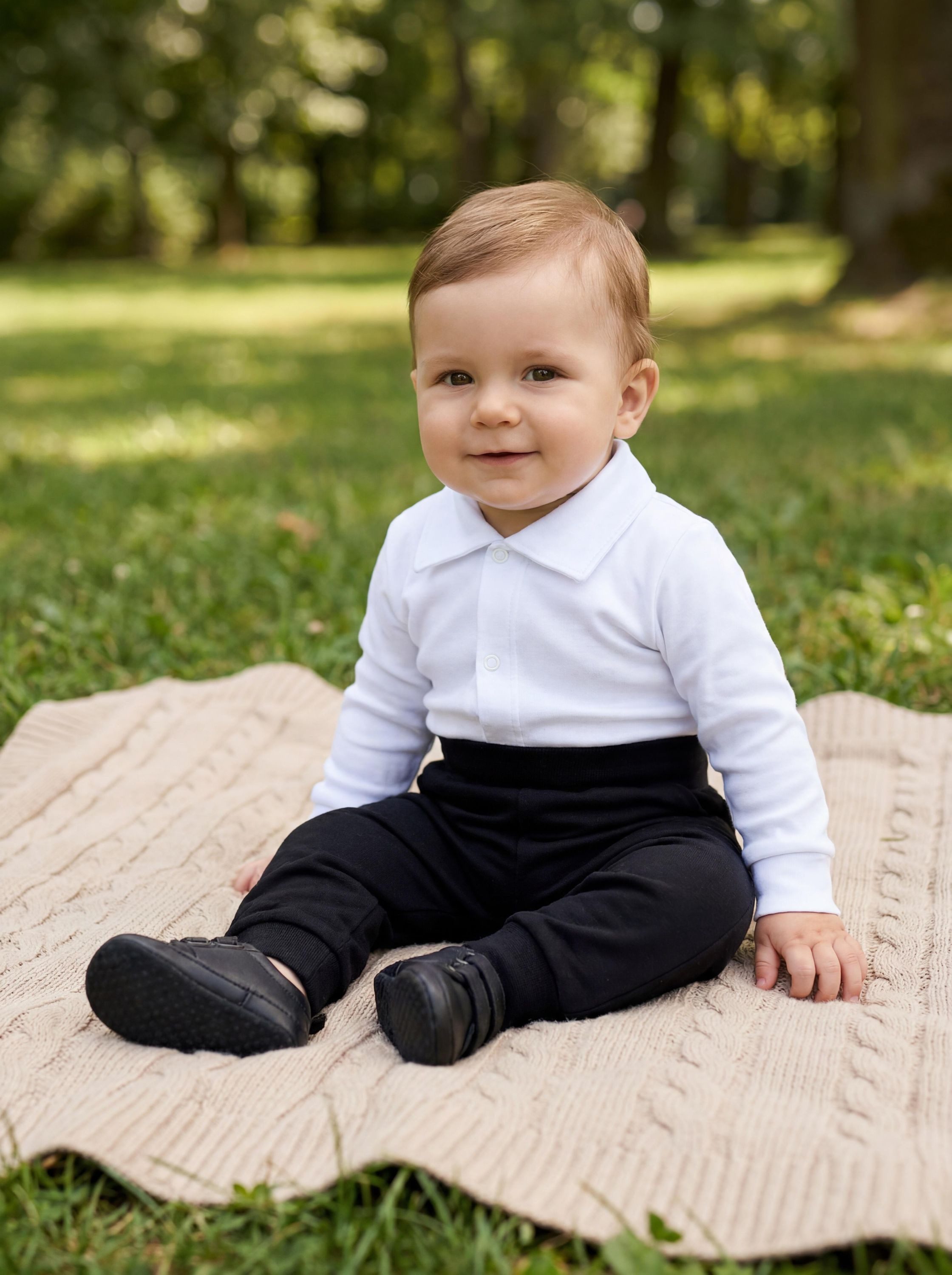 TupTam Langarmbody TupTam Baby Jungen Langarm Kurzarm Body mit Kragen – Bild 2 von 5