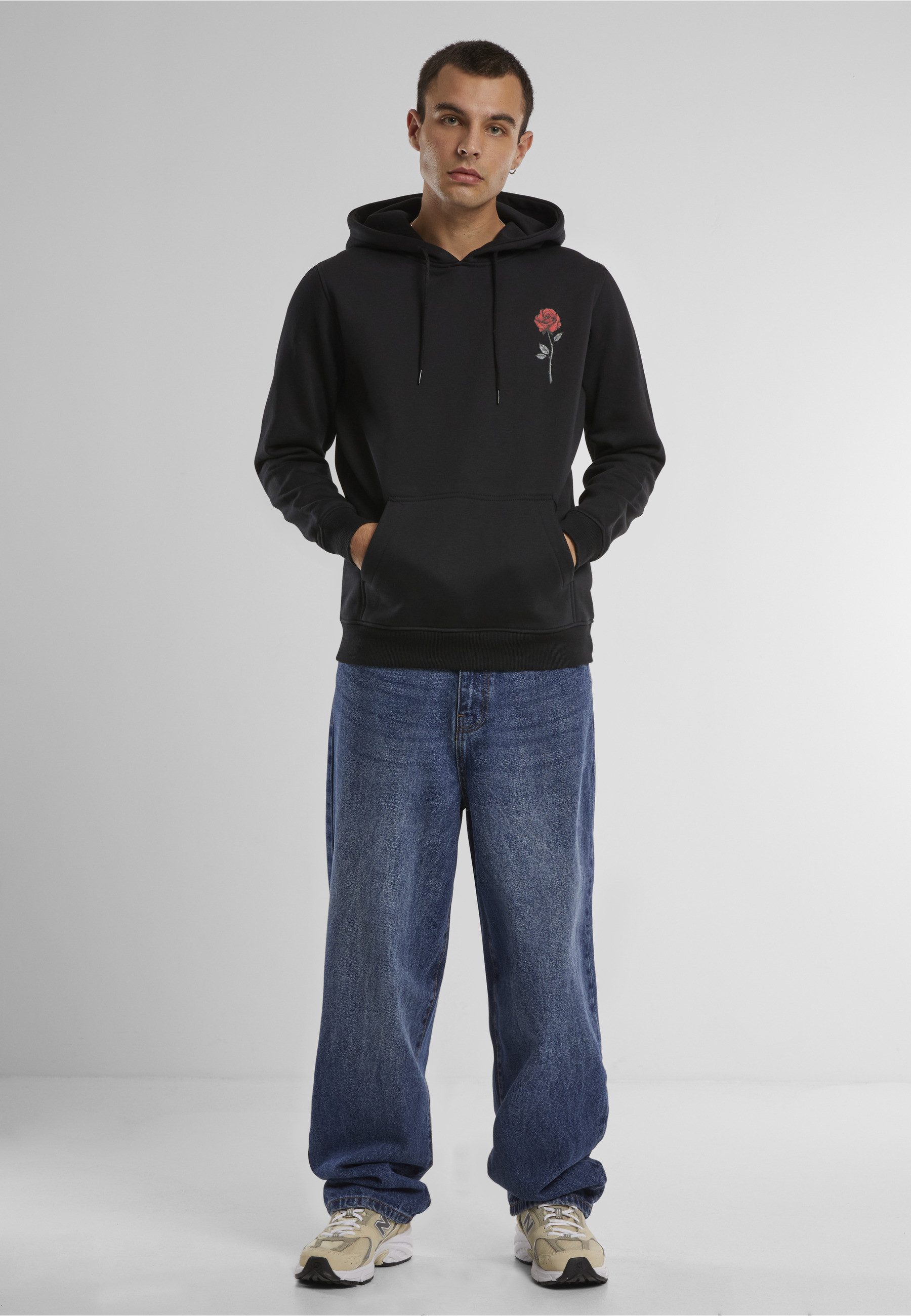MisterTee Rundhalspullover MisterTee Herren Wild Rose Hoody (1-tlg)