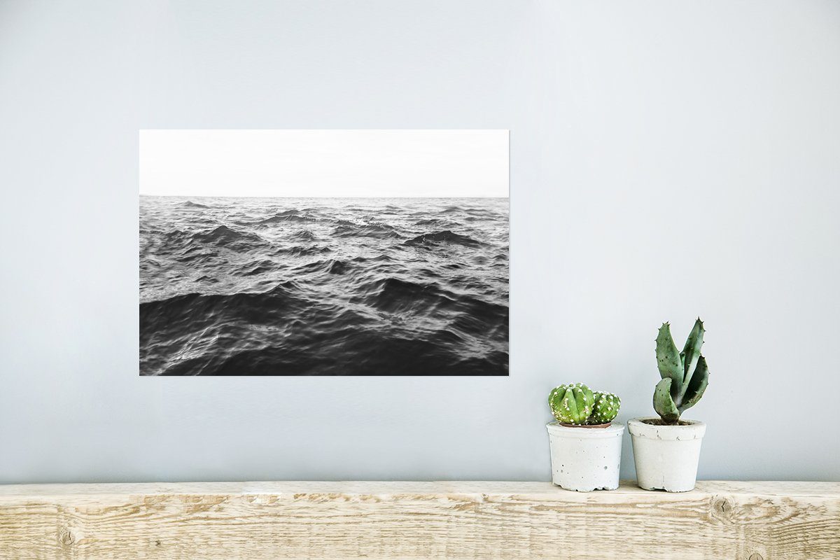 Rahmen Schwarz weiß, - Ohne (1 St), Wasser Meer Natur Poster, Wohnzimmer, Wandposter für Poster MuchoWow - Wandbild, und -