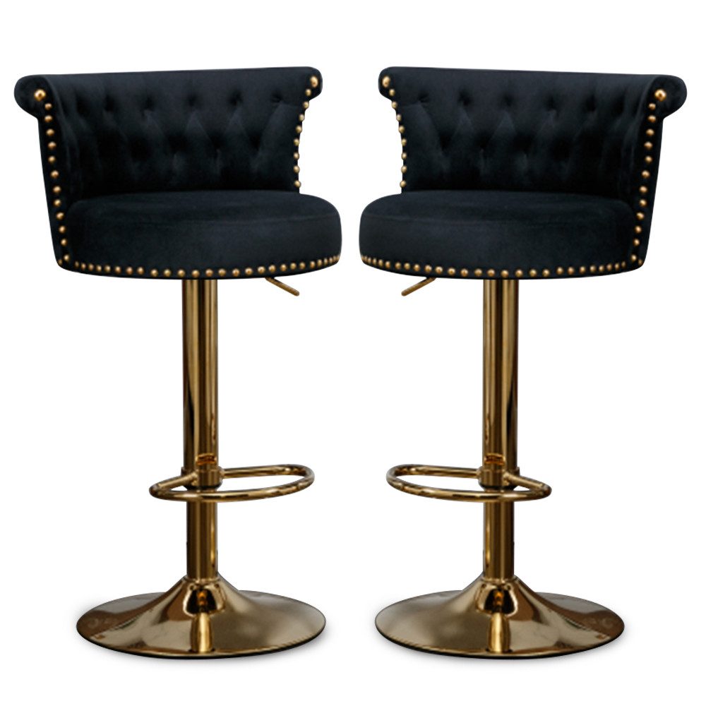 Barhocker Luxus Samt 2er Set Barstühle