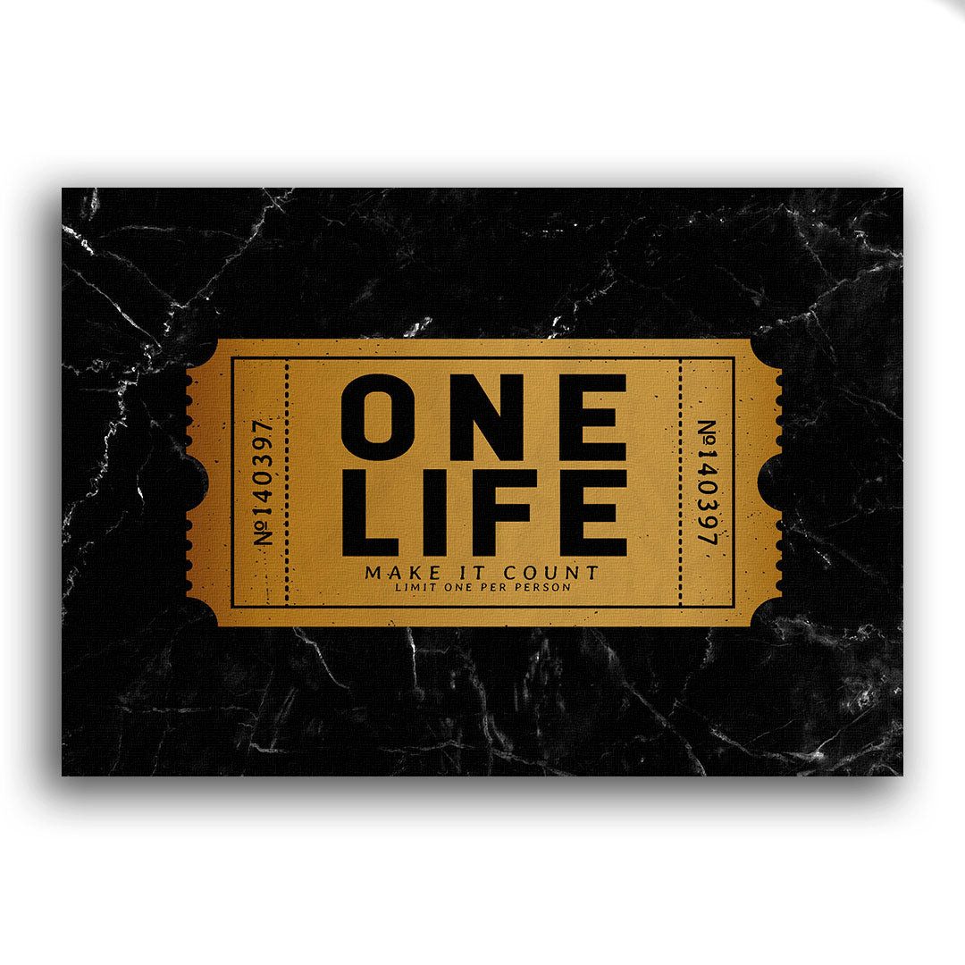 Wandbild ONE LIFE Ticket