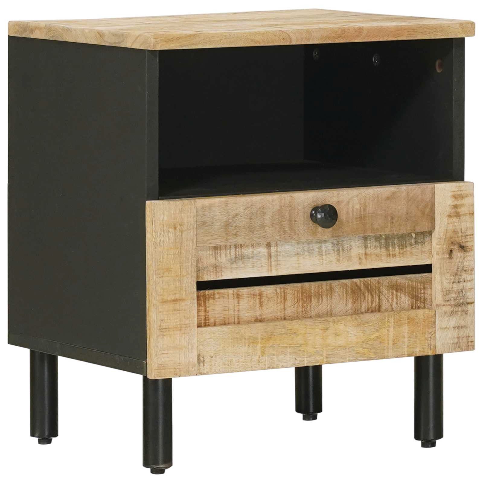 vidaXL Nachttisch Nachttisch Natur 40 x 33 x 46 cm Massivholz (1-St)