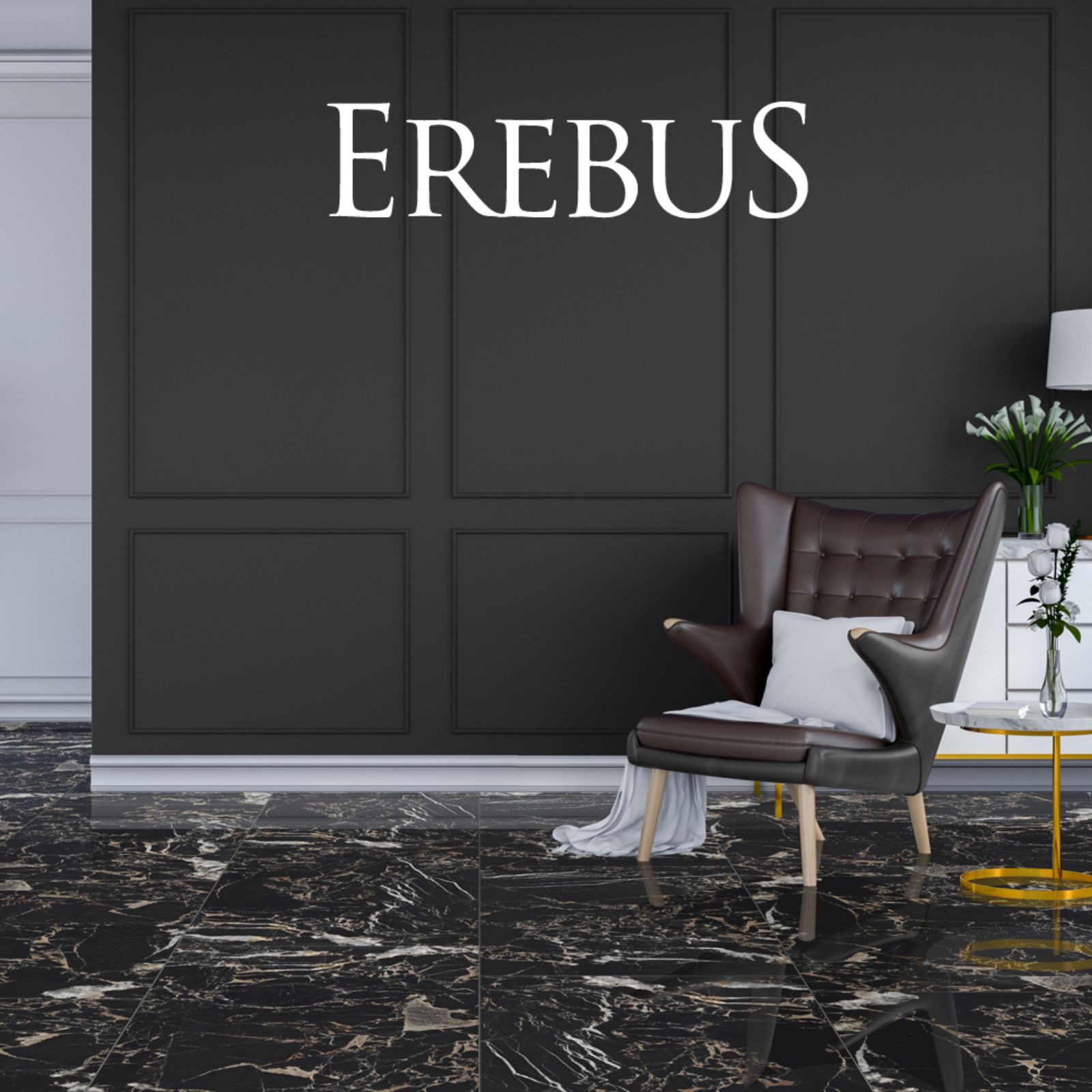 Wandfliese 1 Paket (1,44 m) Fliesen EREBUS BLACK (60 × 120 cm), poliert, schwarz, Küche Wandgestaltung Bad Flur Duschwand Steinoptik