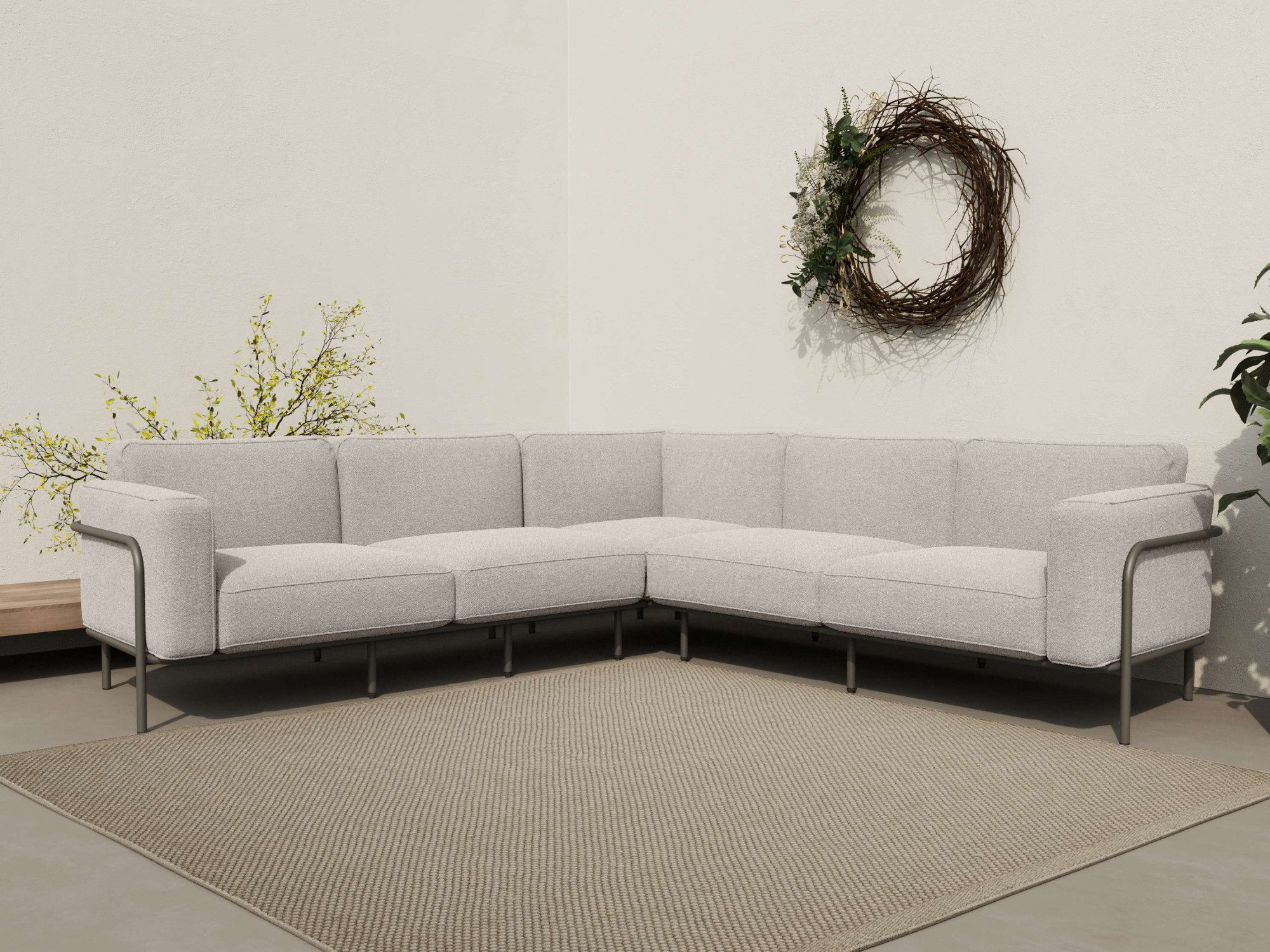 andas Ecksofa Askild Loungesofa, Outdoor Gartensofa, wetterfeste Materialien, Breite 247 cm