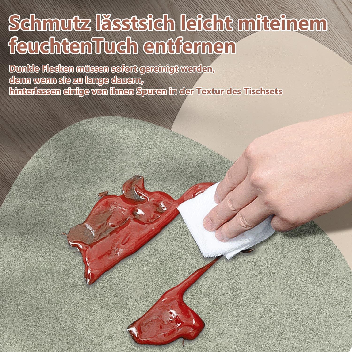 BlingBin Platzset 12 Stück Tischset,Tischsets und Untersetzer Rutschfest Wasserdicht, (1 Set, 12-St., 41 x 33 cm), sieht aus wie echtes Leder, fühlt sich an wie echtes Leder