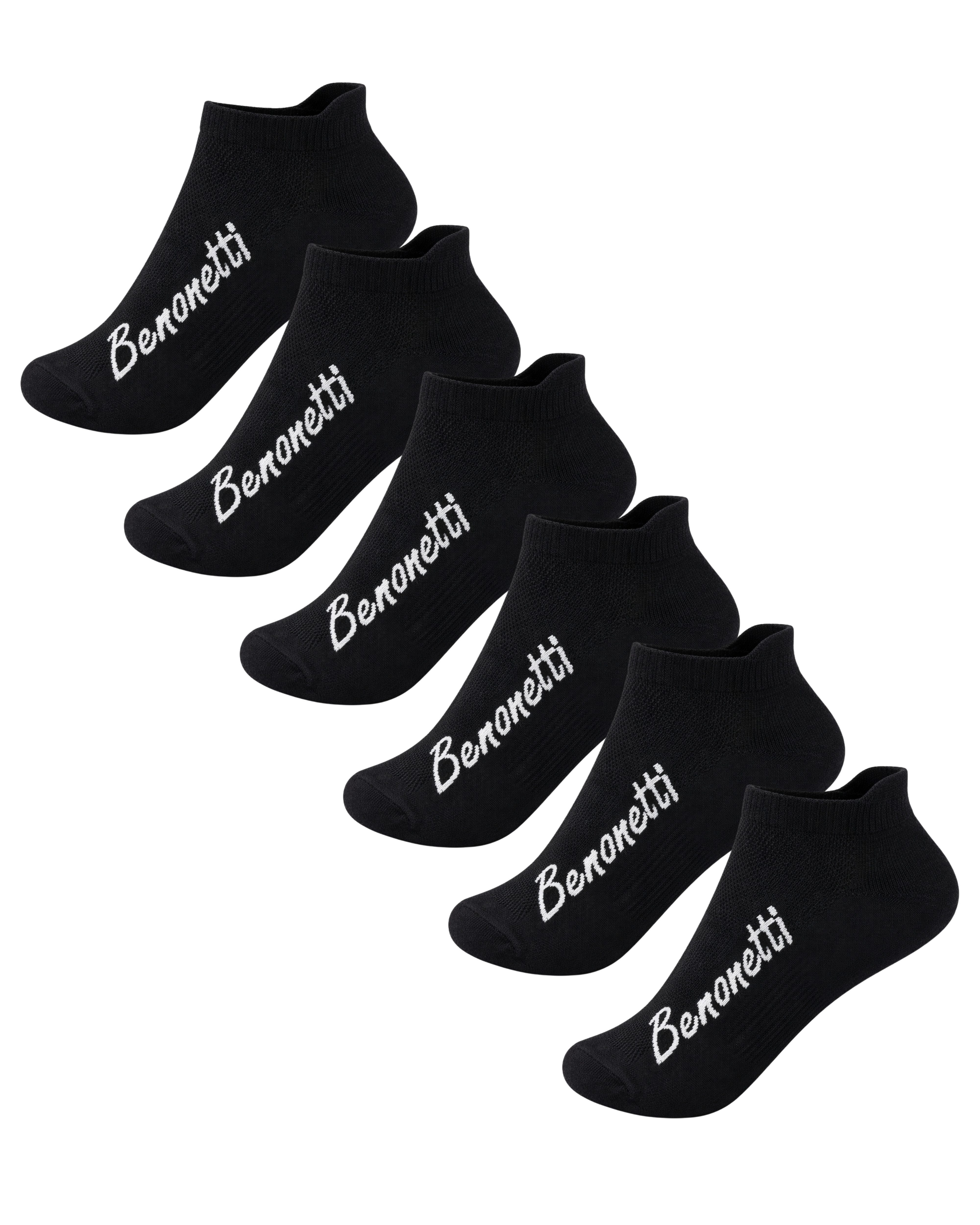 Benonetti Sneakersocken Damen & Herren aus Baumwolle – kurze Socken mit Fersenschutz (Packung, 6-Paar) Atmungsaktiv, Klimaregulierend, Schweißhemmend