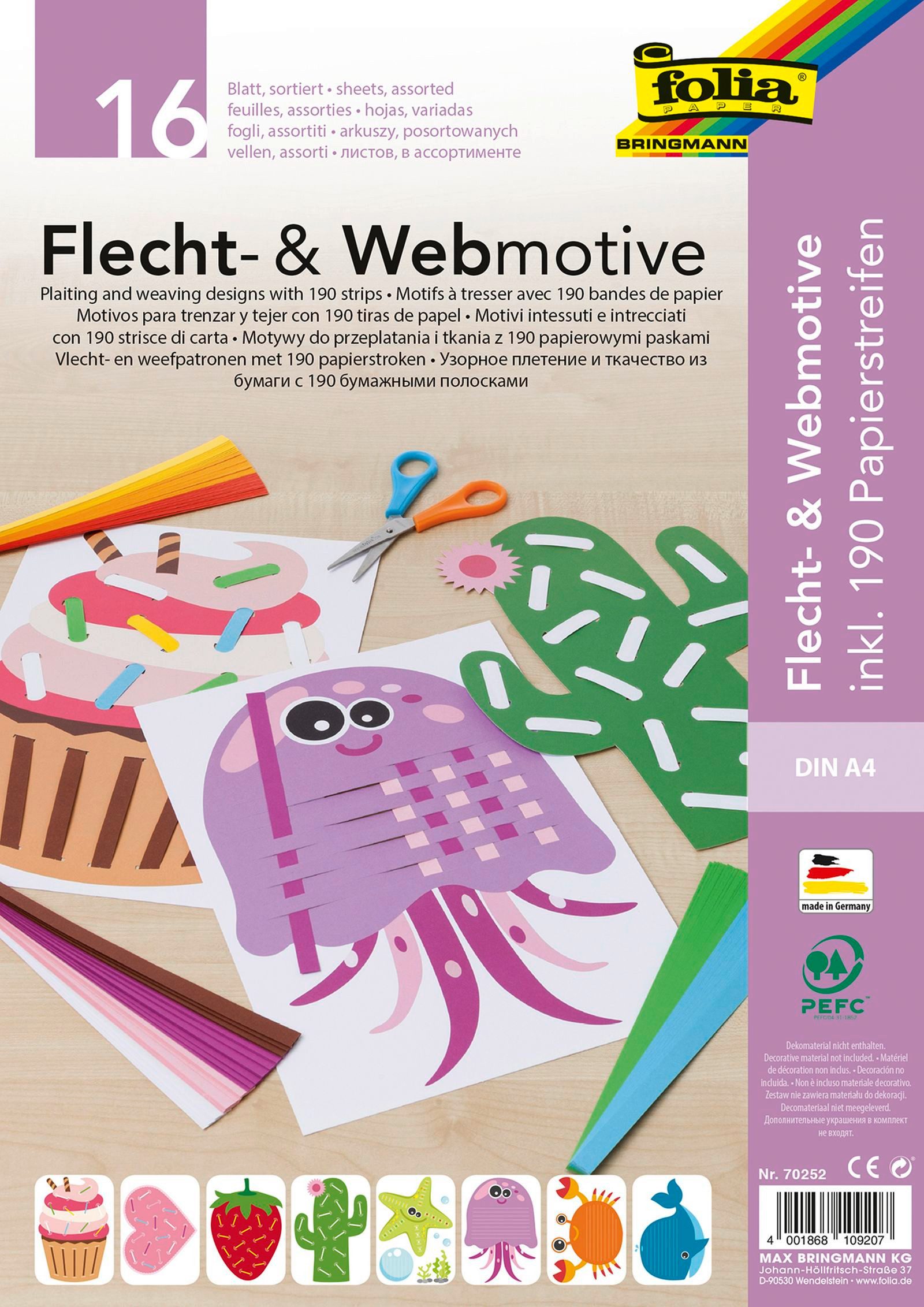 Folia Max Bringmann KG Kreativset Flecht- & Webmotive, (16-tlg)
