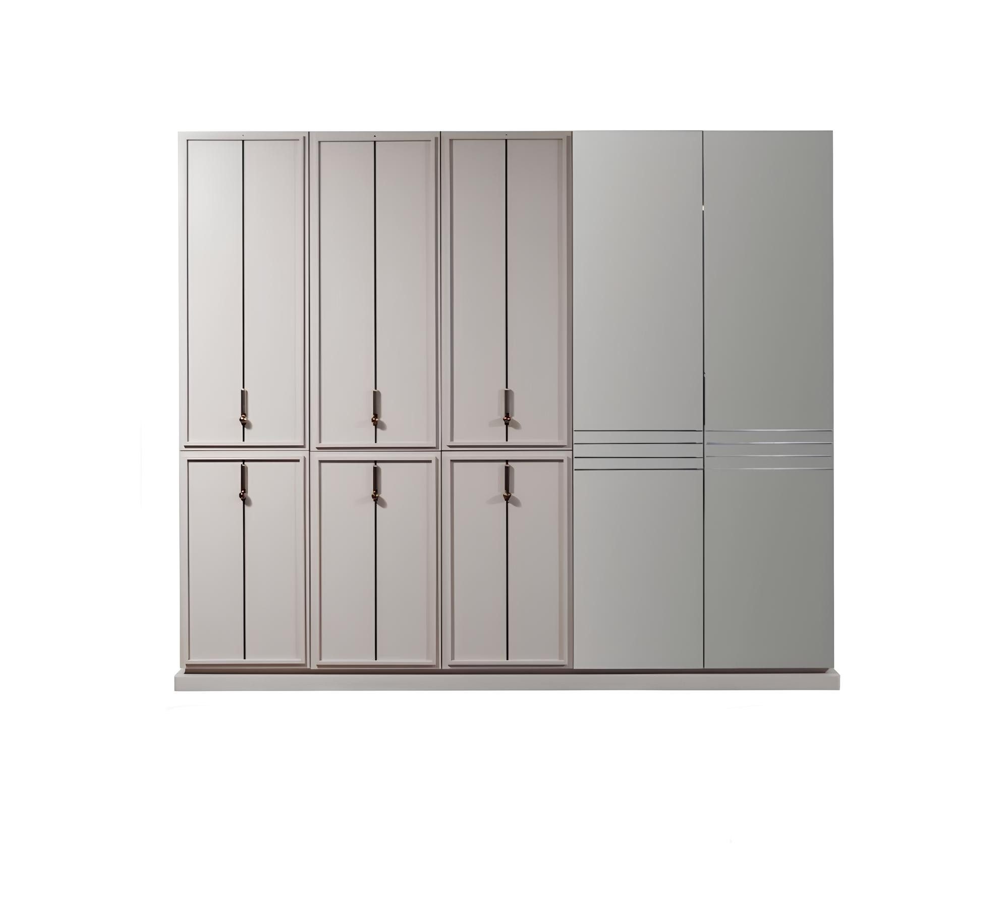 JVmoebel Kleiderschrank Grauer Holzkleiderschrank mit 12 Einlegeböden und 5 Schubladen (1-St., Kleiderschrank) Made in Europa