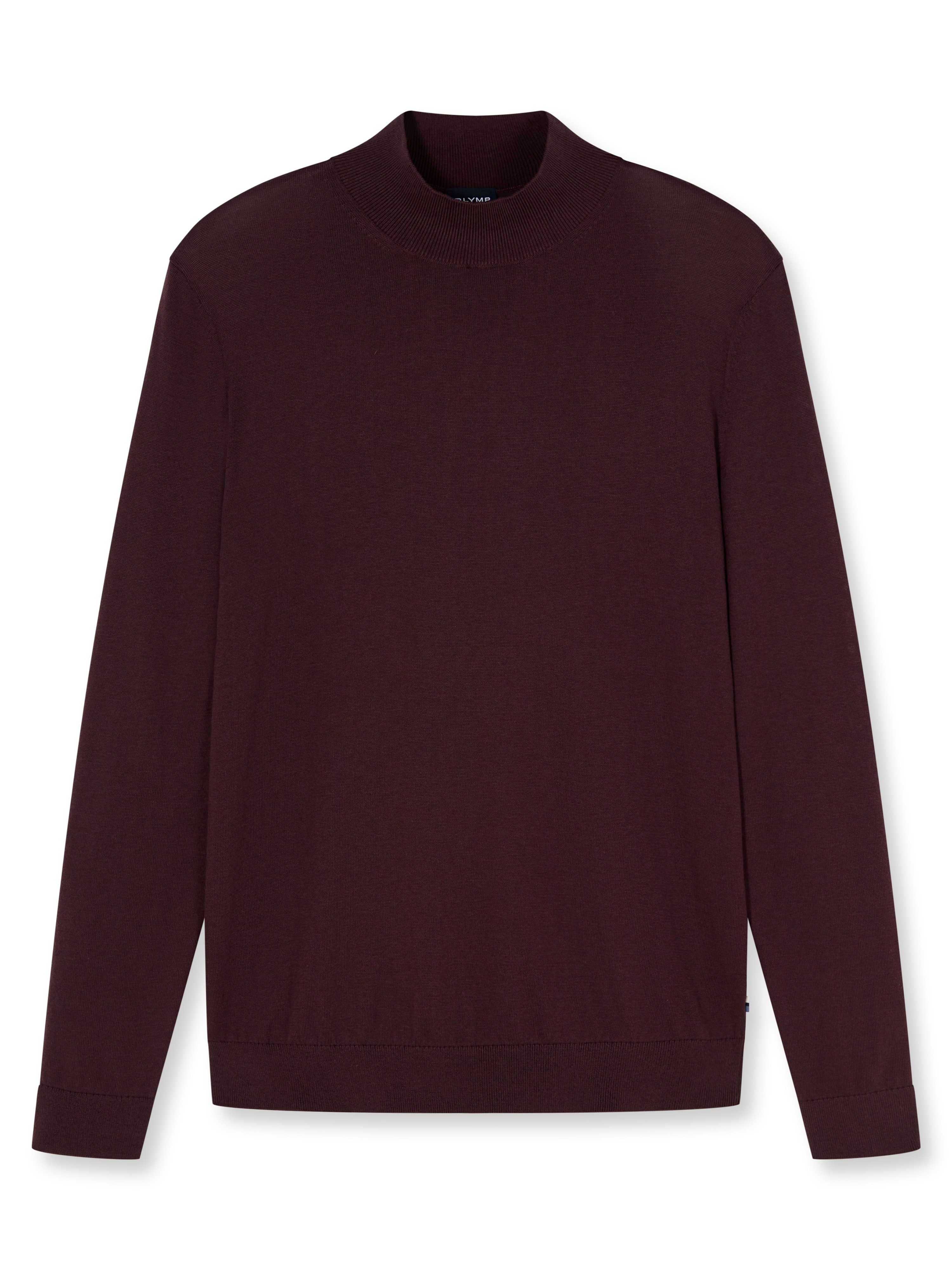 OLYMP Stehkragenpullover Baumwoll-Lyocell-Mix, Regular Fit