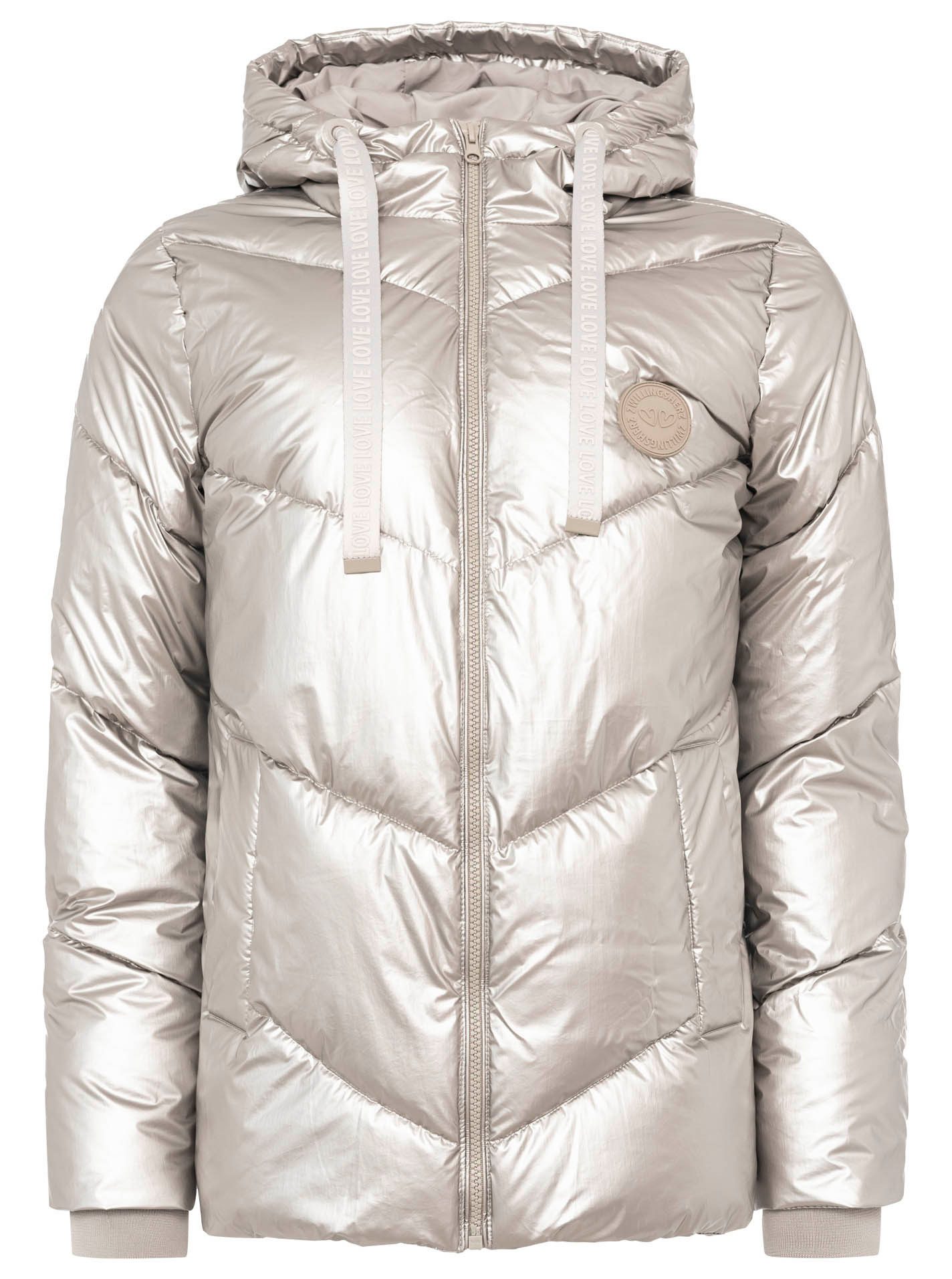 Zwillingsherz Steppjacke "Zwillingsherz" glänzend, Kapuze, Herzchen-Prägung günstig online kaufen