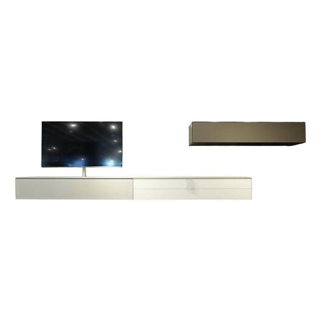 SPECTRAL Anbauschrank Wohnwand Scala Glasoberfläche Snow Weiß Satiniert Sto günstig online kaufen