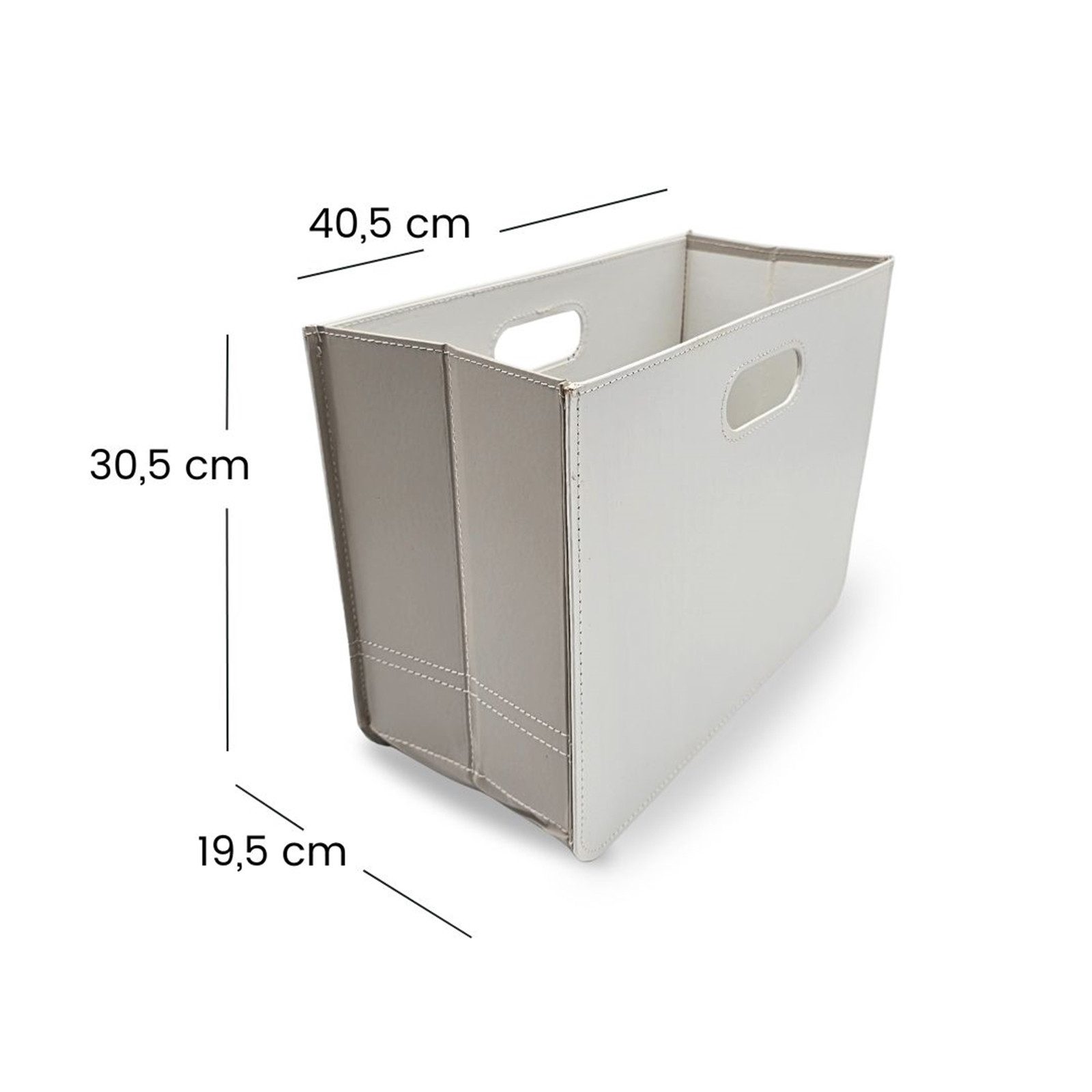 DESIGN DELIGHTS Zeitungsständer DESIGN ZEITUNGSKORB "BUSINESS", creme-weiss, 30,5 cm, Magazinhalter