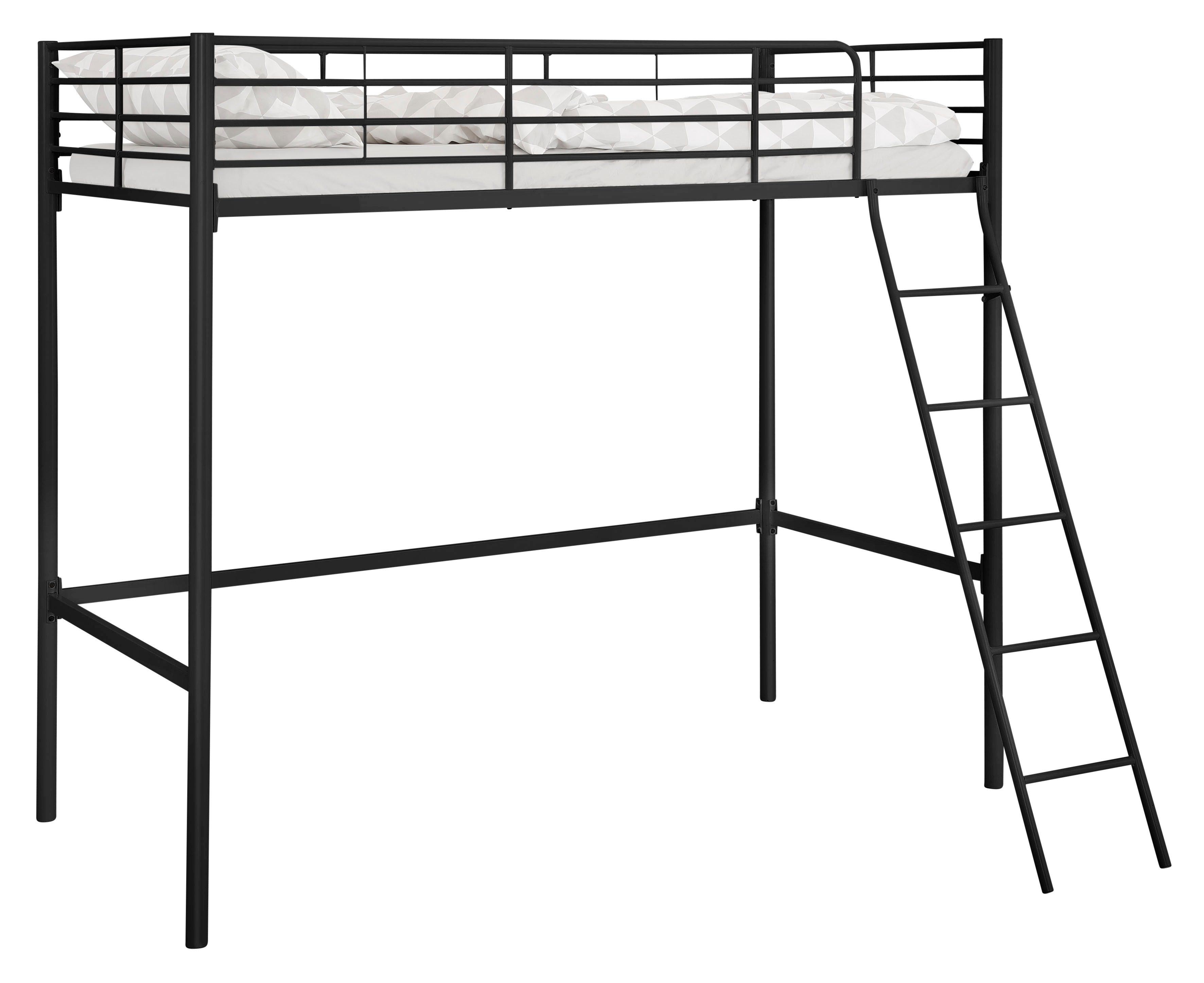 OTTO home Hochbett Hayo, Zeitloses Metallbett, in mehreren Farben (Gesamtmaße (B/T/H) ca. 208/159/186 cm) inkl. Lattenrost, Absturzsicherung und Leiter aus Metall