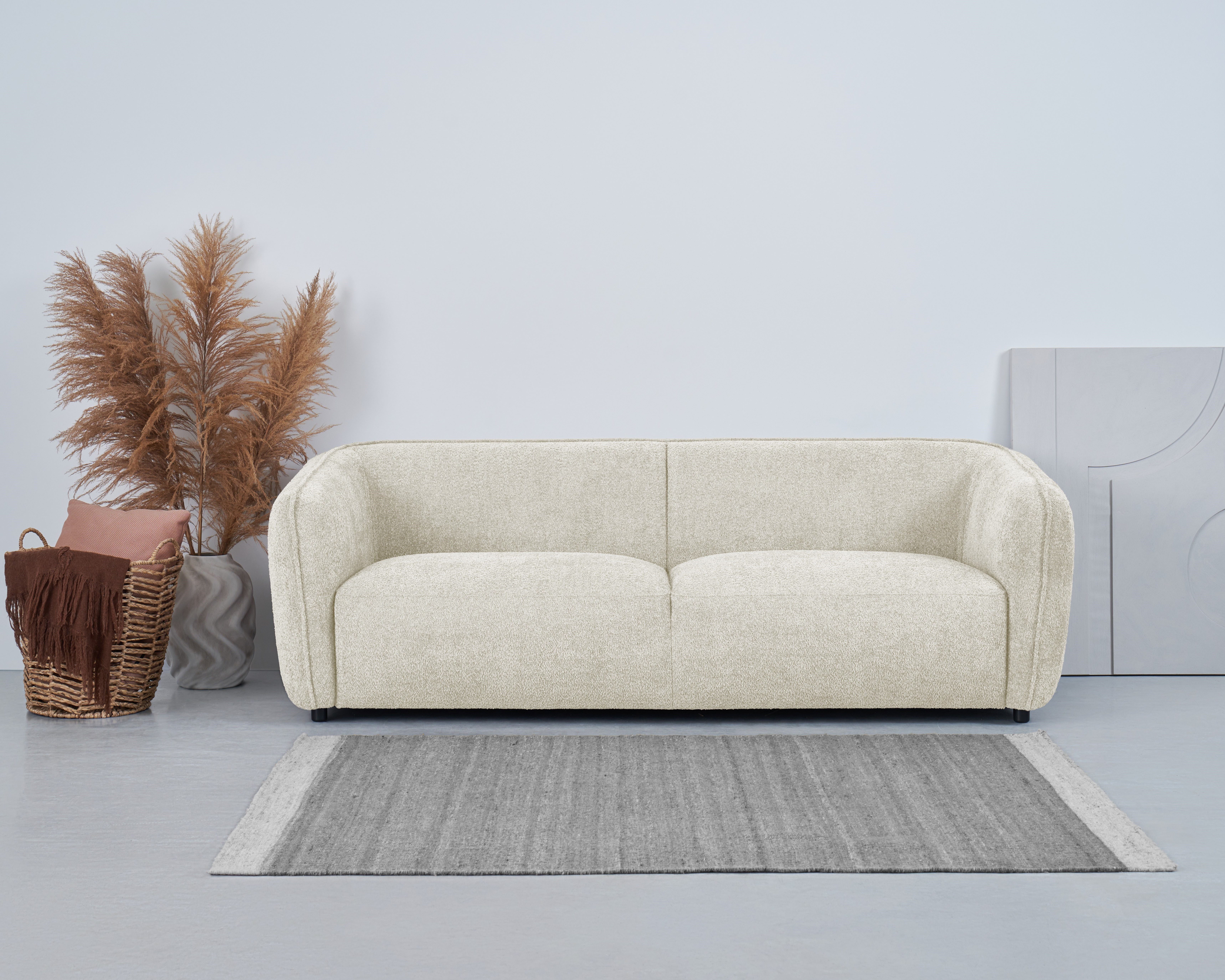 Home affaire 3-Sitzer OSTRUP, Naturtöne, Boucle oder Chenille, Breite 221 cm, organische Form mit sanften Rundungen