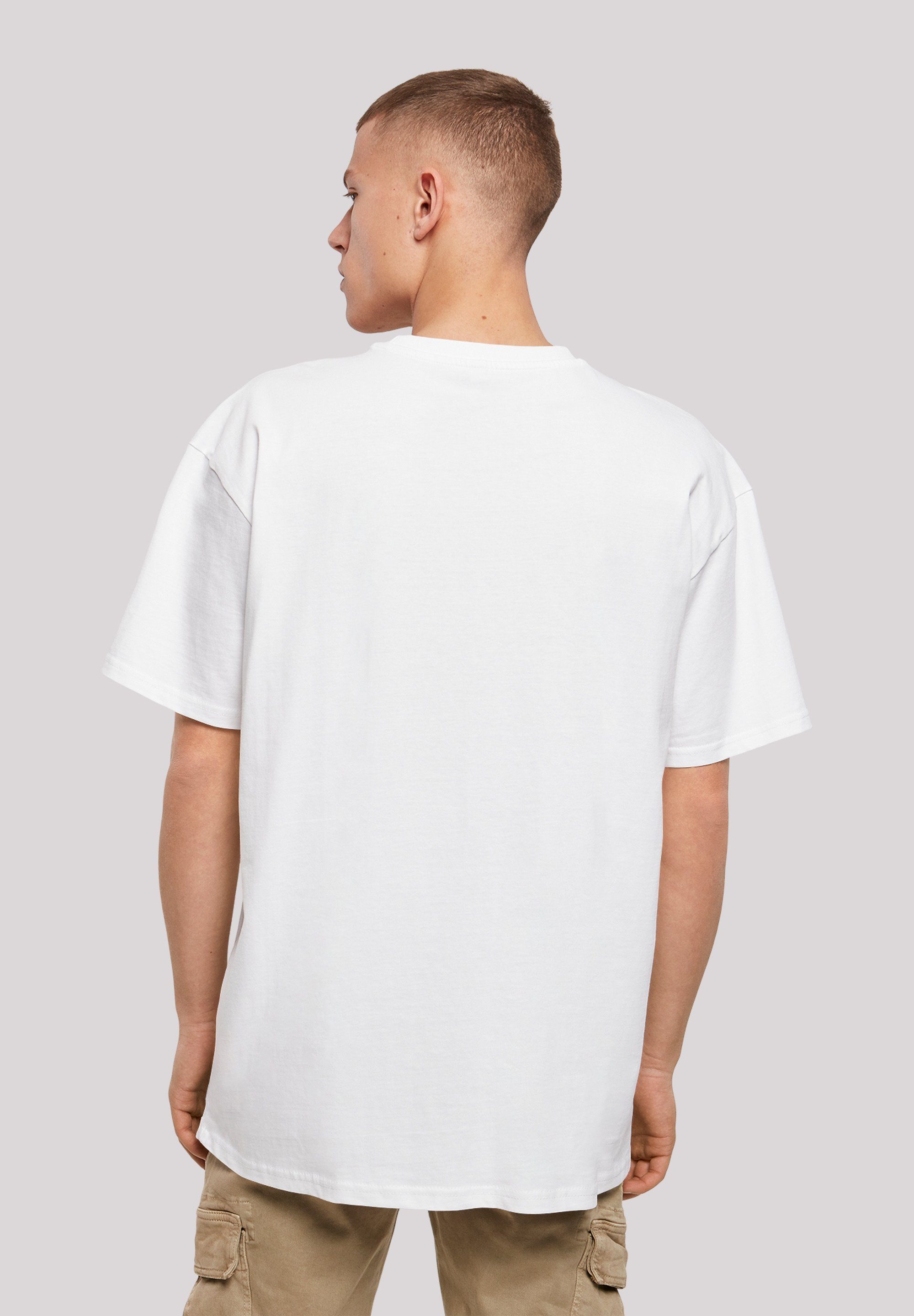 Schmetterling Print T-Shirt F4NT4STIC OVERSIZE TEE Silhouette weiß