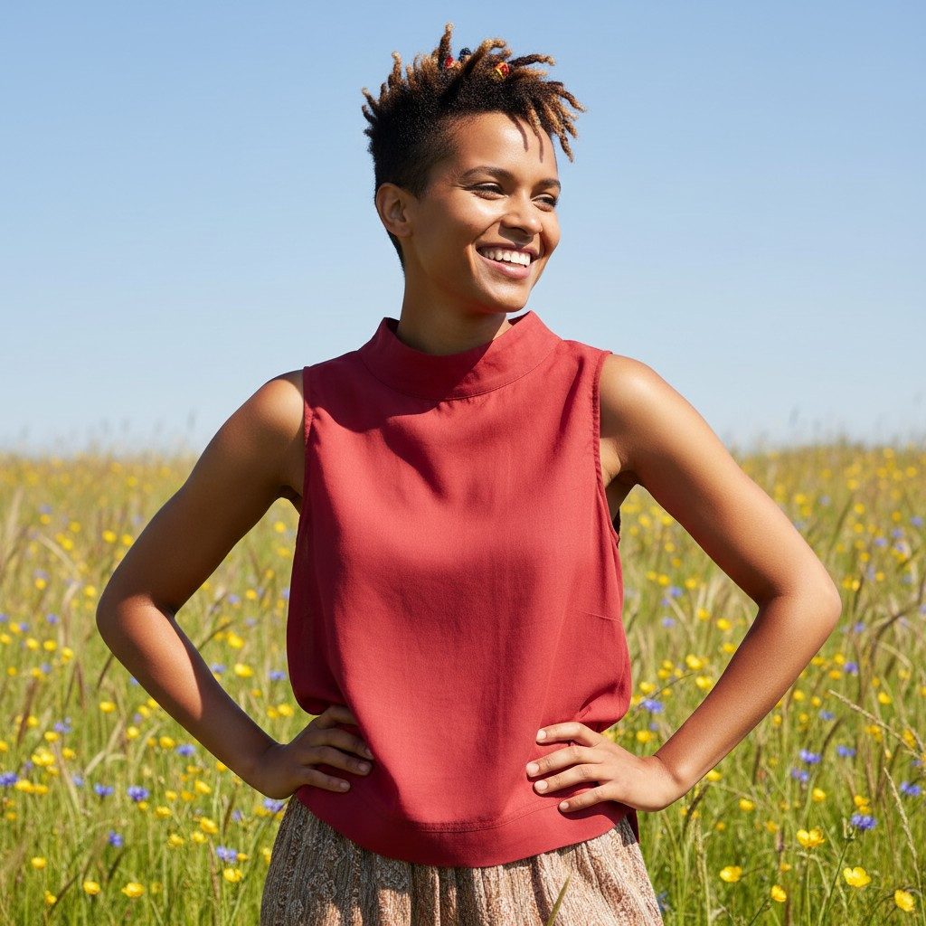 Guru-Shop Longbluse Luftiges Boho Blusentop, Basic Sommertop - rot alternat günstig online kaufen