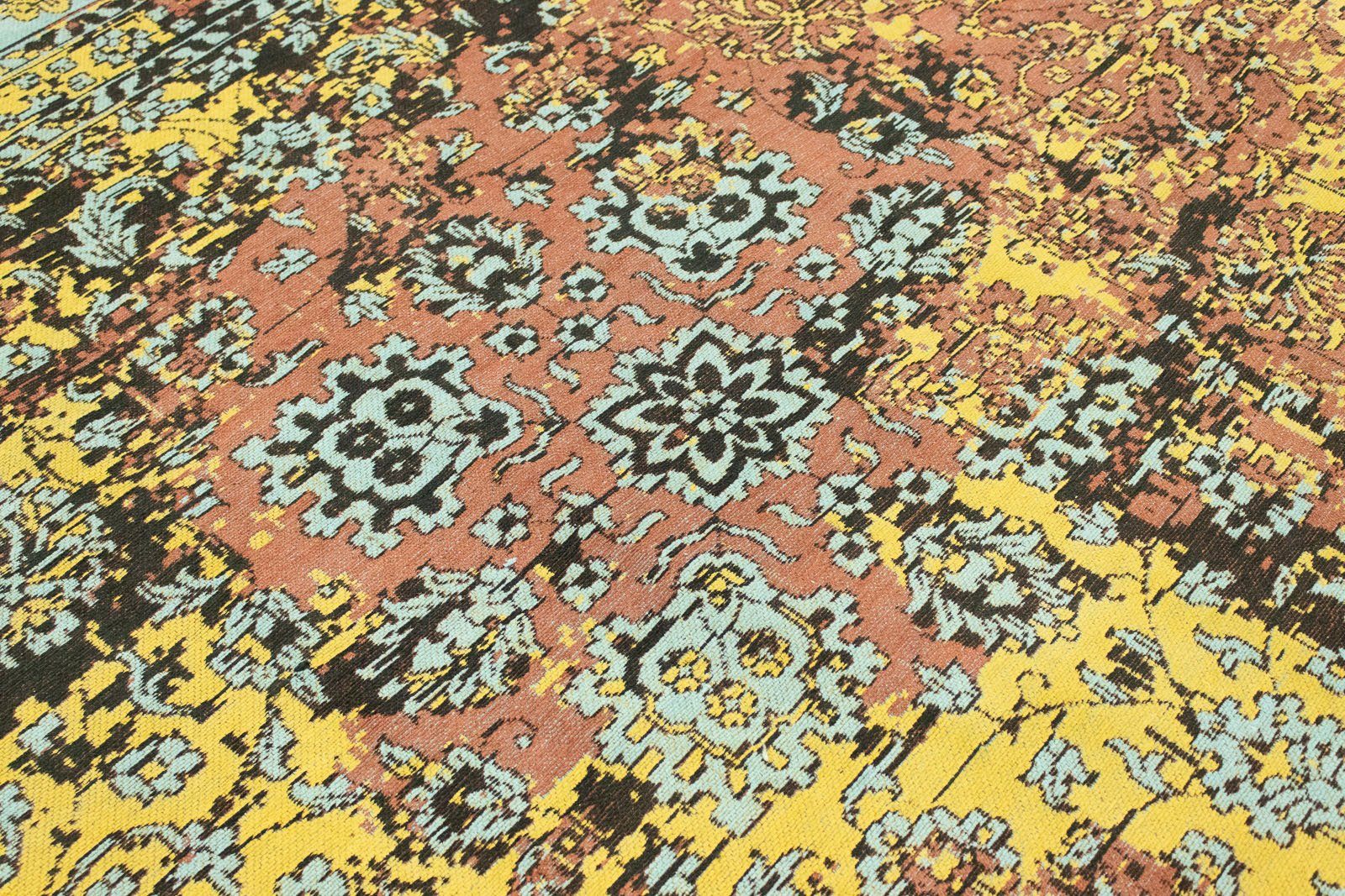 MANHATTAN, VINTAGE Teppich Handarbeit Viskose Wohnzimmer goldfarben Shabby, morgenland, rechteckig, Höhe: 6 mm,