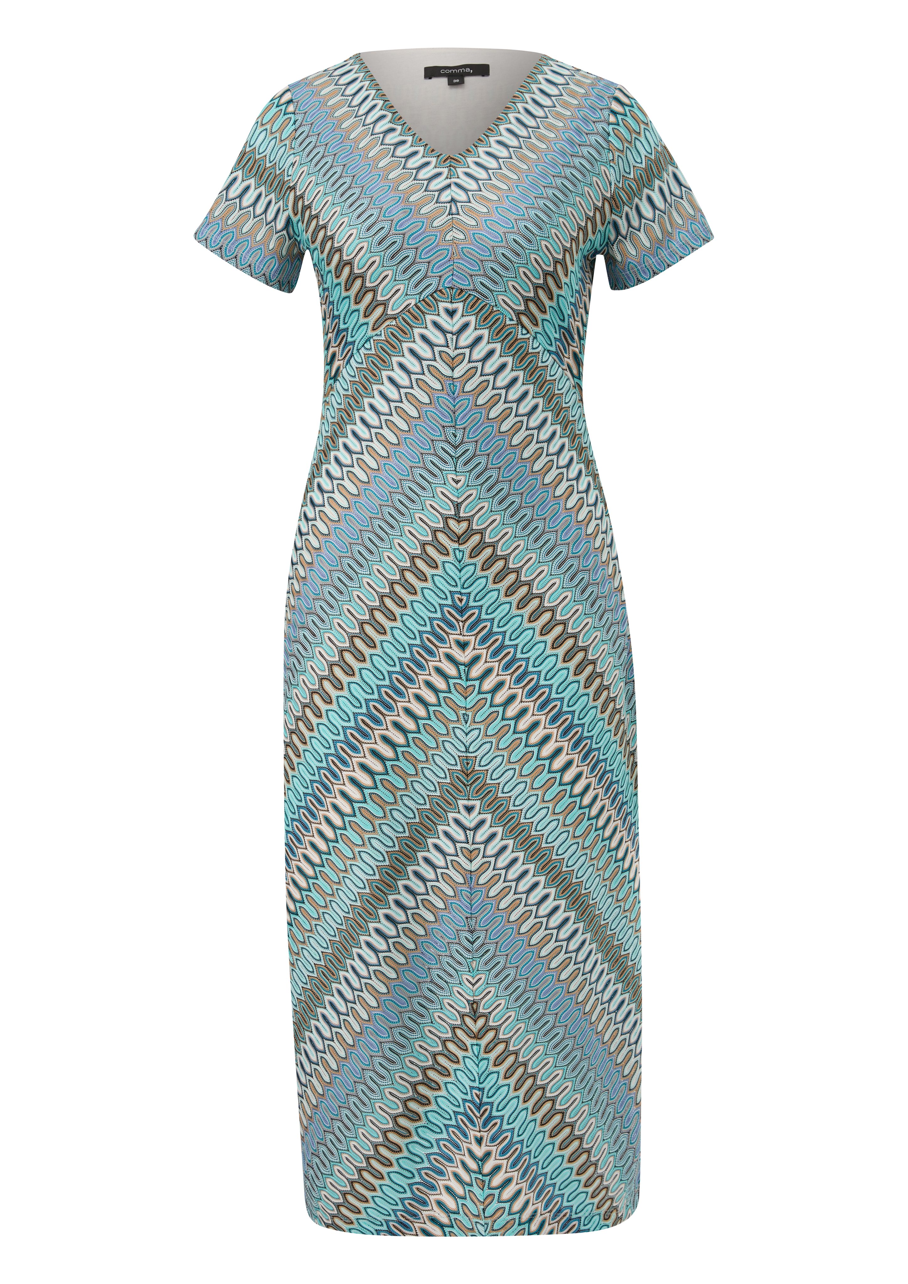 Minikleid Kleid aus Strickjersey mit grafischem Muster