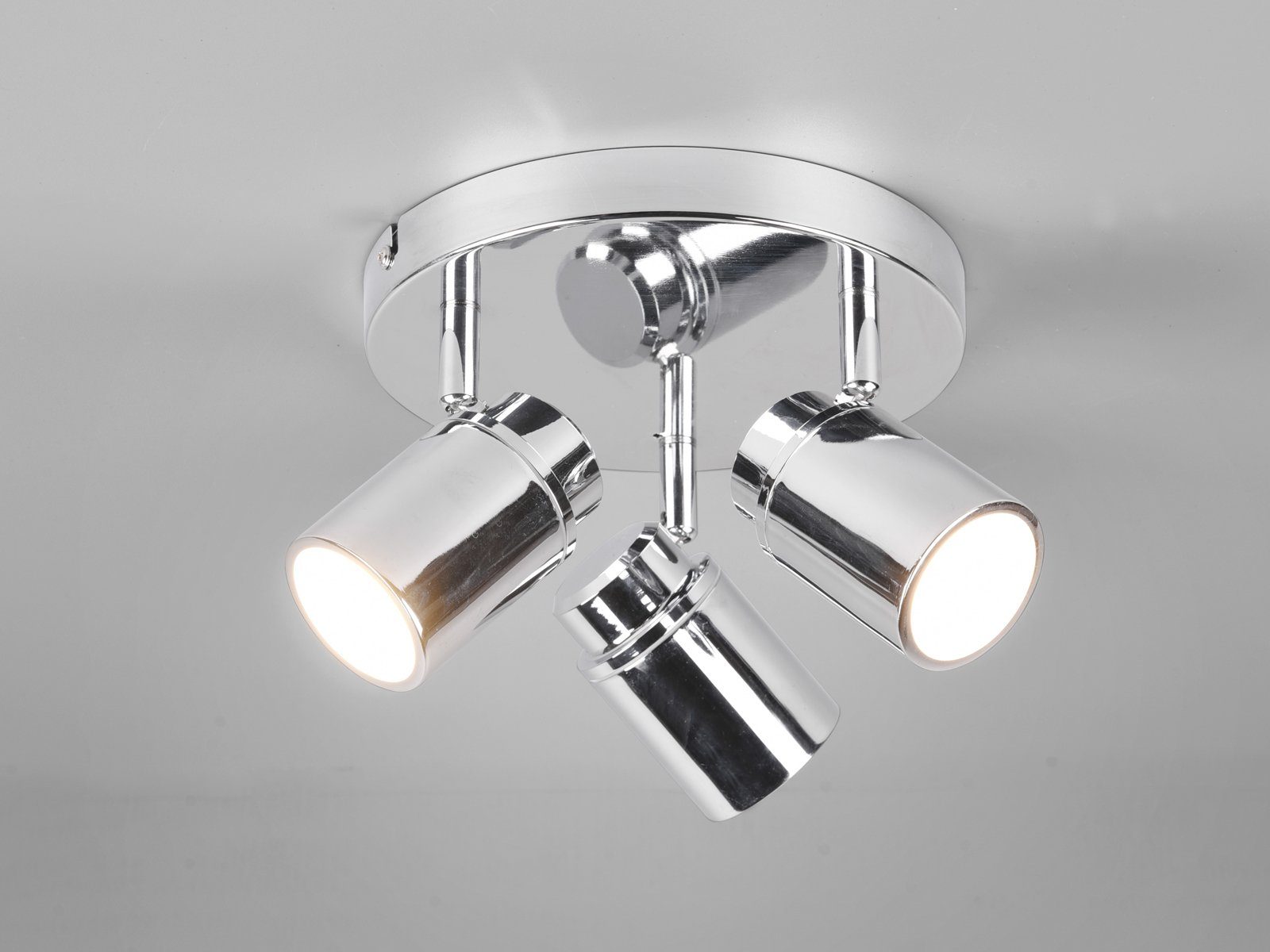 TRIO Leuchten LED Deckenstrahler, Dimmfunktion, LED wechselbar, Warmweiß, Badezimmer-lampen Decke, Bad-lampen für Gäste WC Licht-spots, Ø20cm