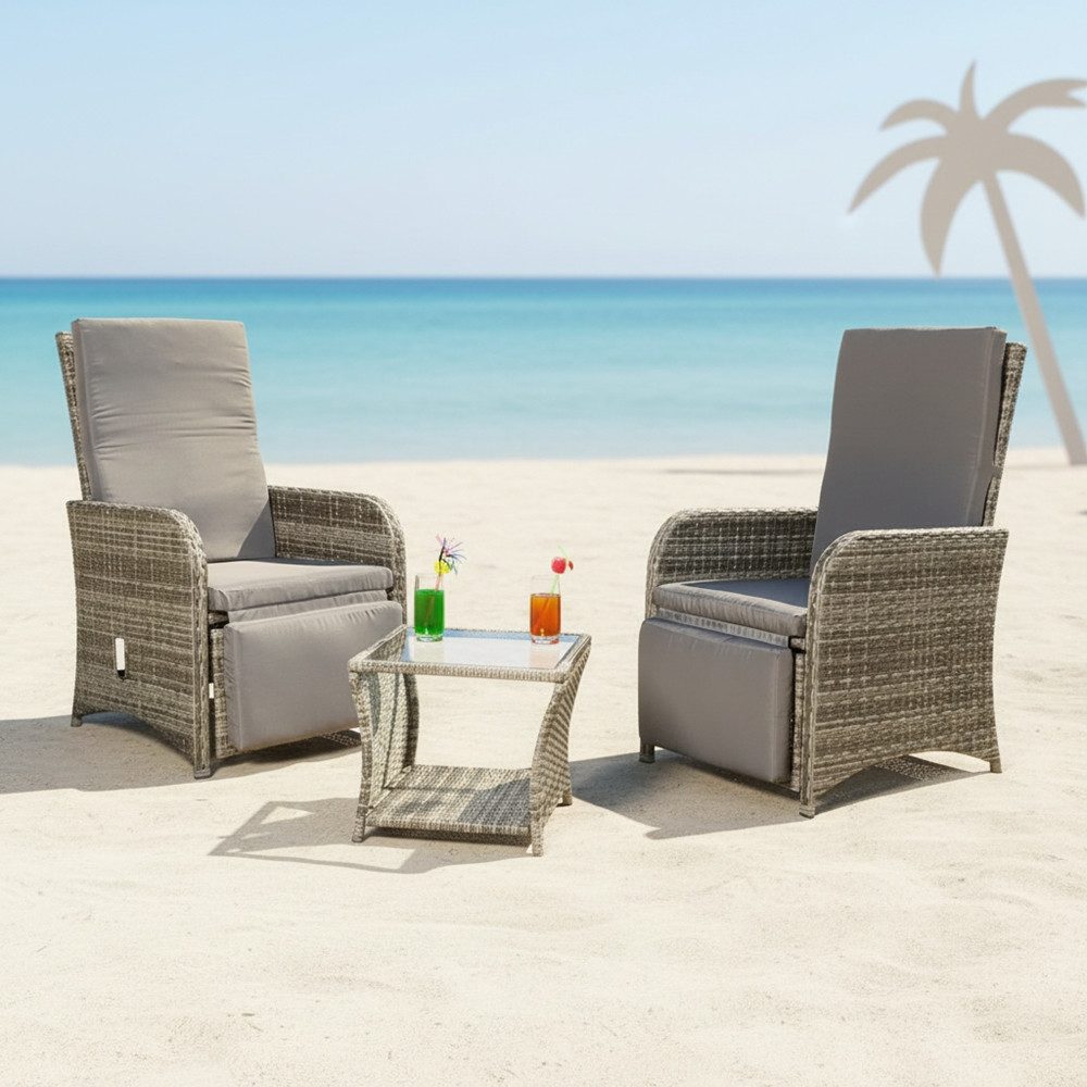 Mucola Sitzgruppe Gartenmöbel Set Sitzgruppe Polyrattan Balkonset Essgarnit günstig online kaufen