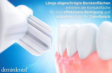 demirdental Aufsteckbürsten passend für Philips Sonicare Ersatzbürsten, Hart, Weiß, HX7033/HX7038