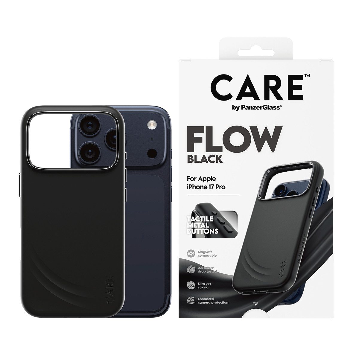 CARE by PanzerGlass Handyhülle Flow MagSafe Case für Apple iPhone 17 Pro, Backcover, Schutzhülle, Handyschutzhülle, Case, Schutzcase, stoßfest